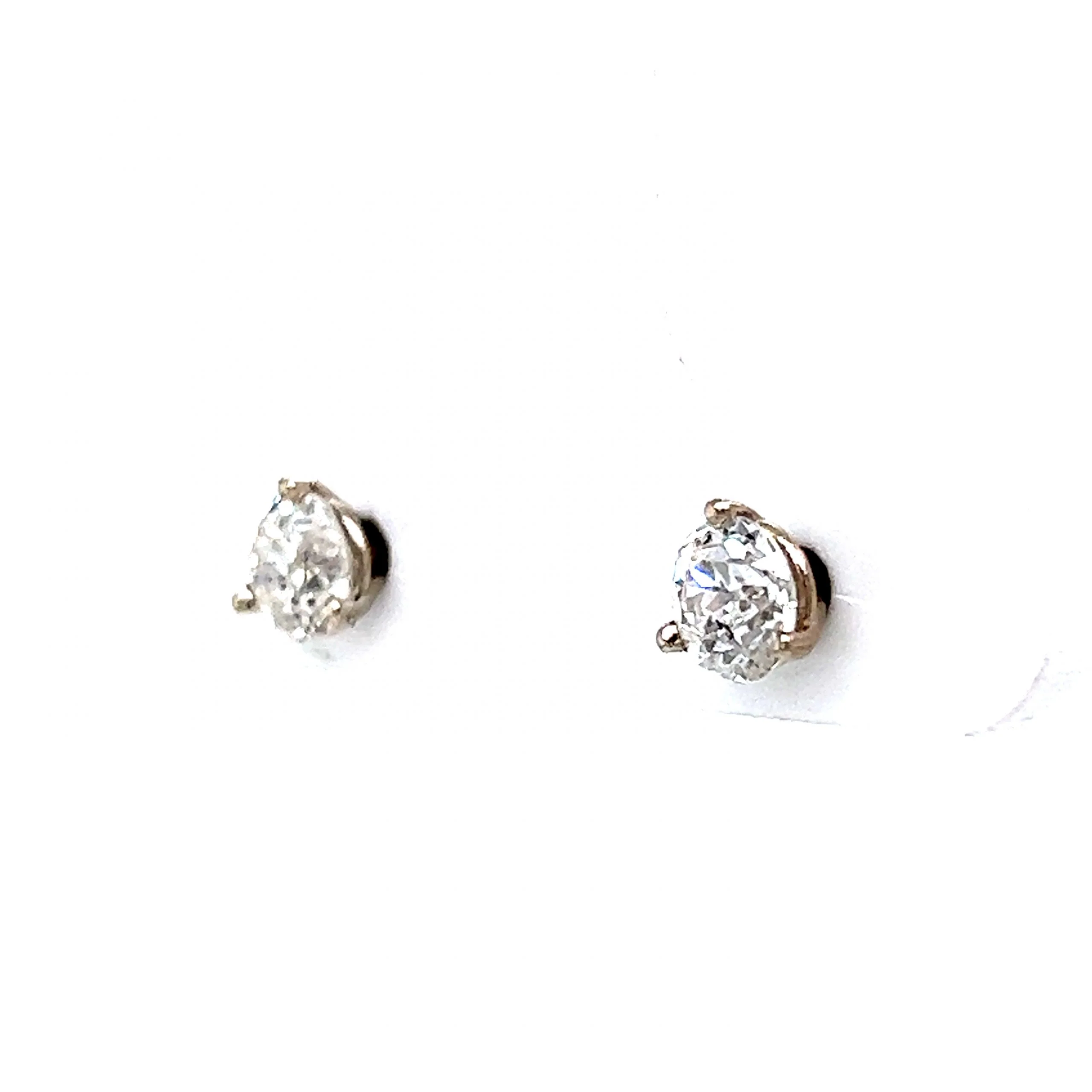 Everyday Martini Basket Diamond Stud Earrings in 14k White Gold - Image 2