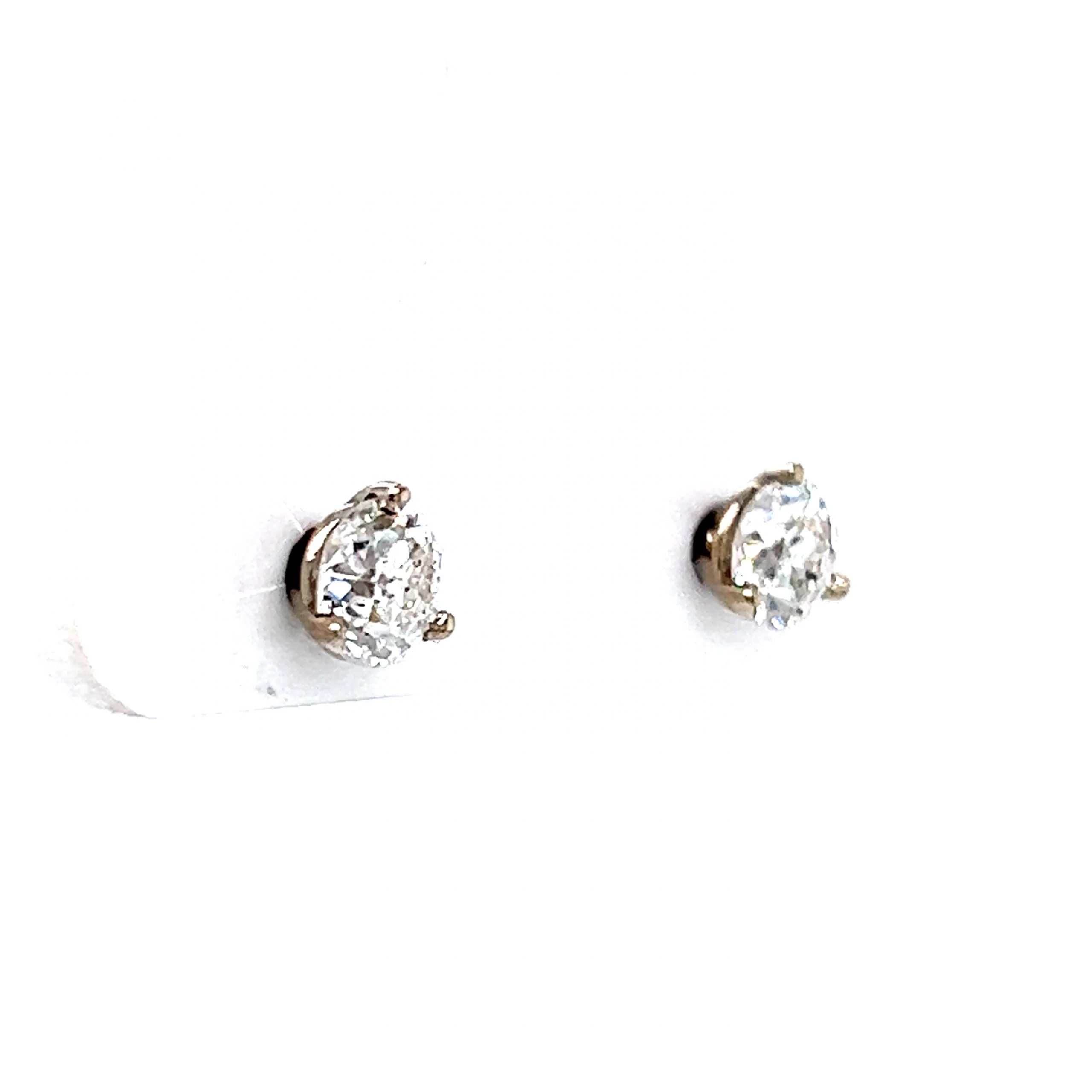 Everyday Martini Basket Diamond Stud Earrings in 14k White Gold - Image 3