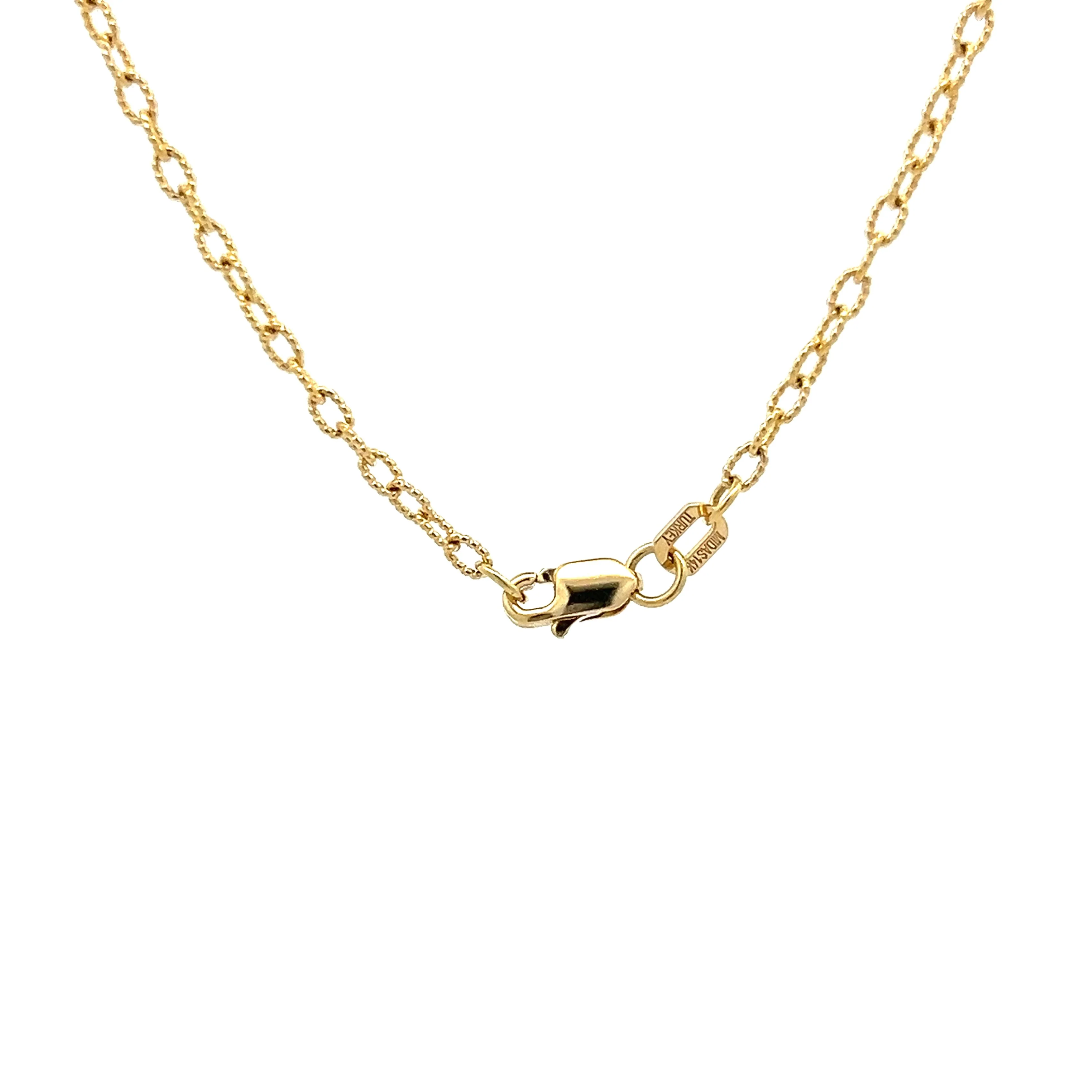 Evil Eye Sapphire & Diamond Pendant in 14k Yellow Gold - Image 4