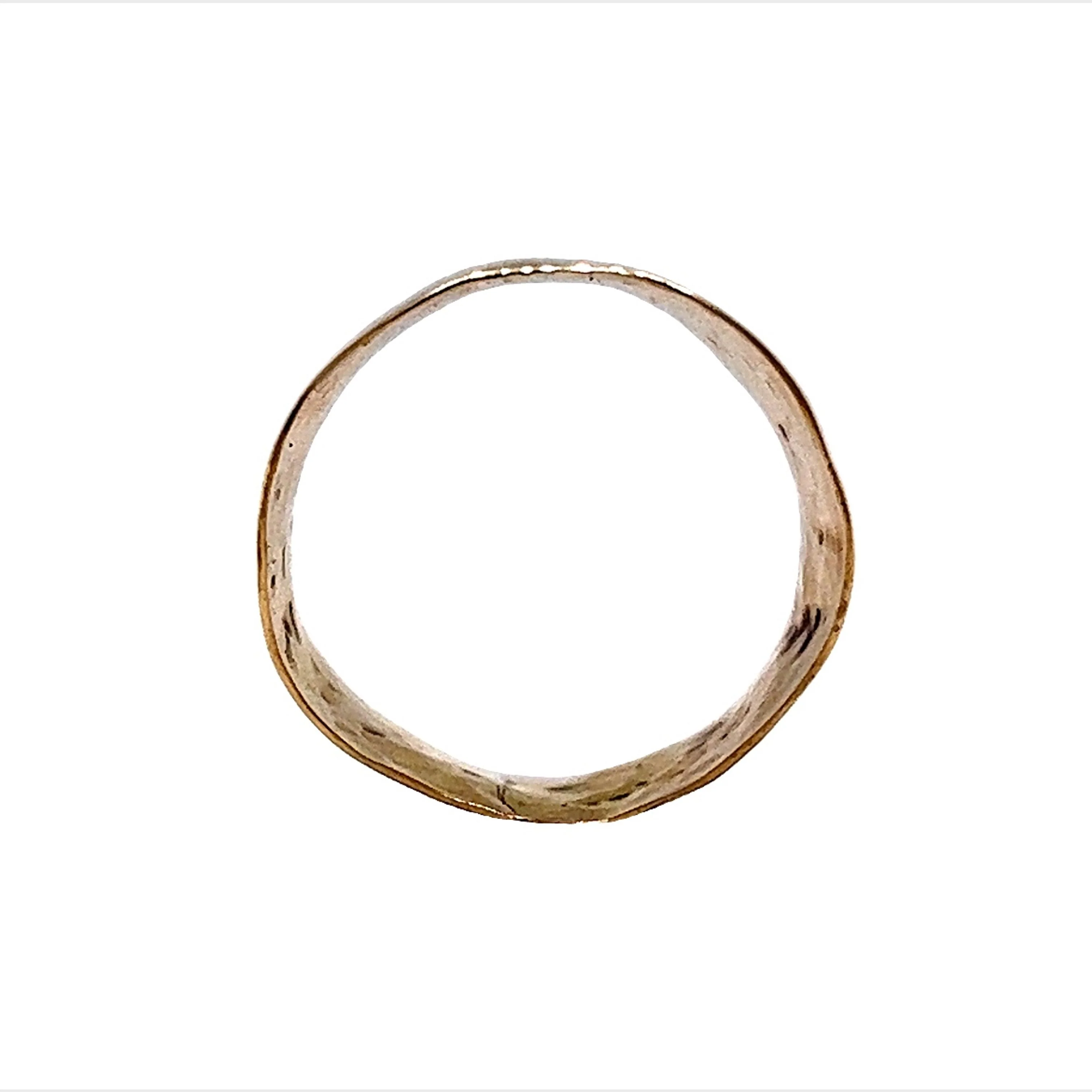 Extra Wide Hammered Ring in 14k Yellow Gold - Image 4