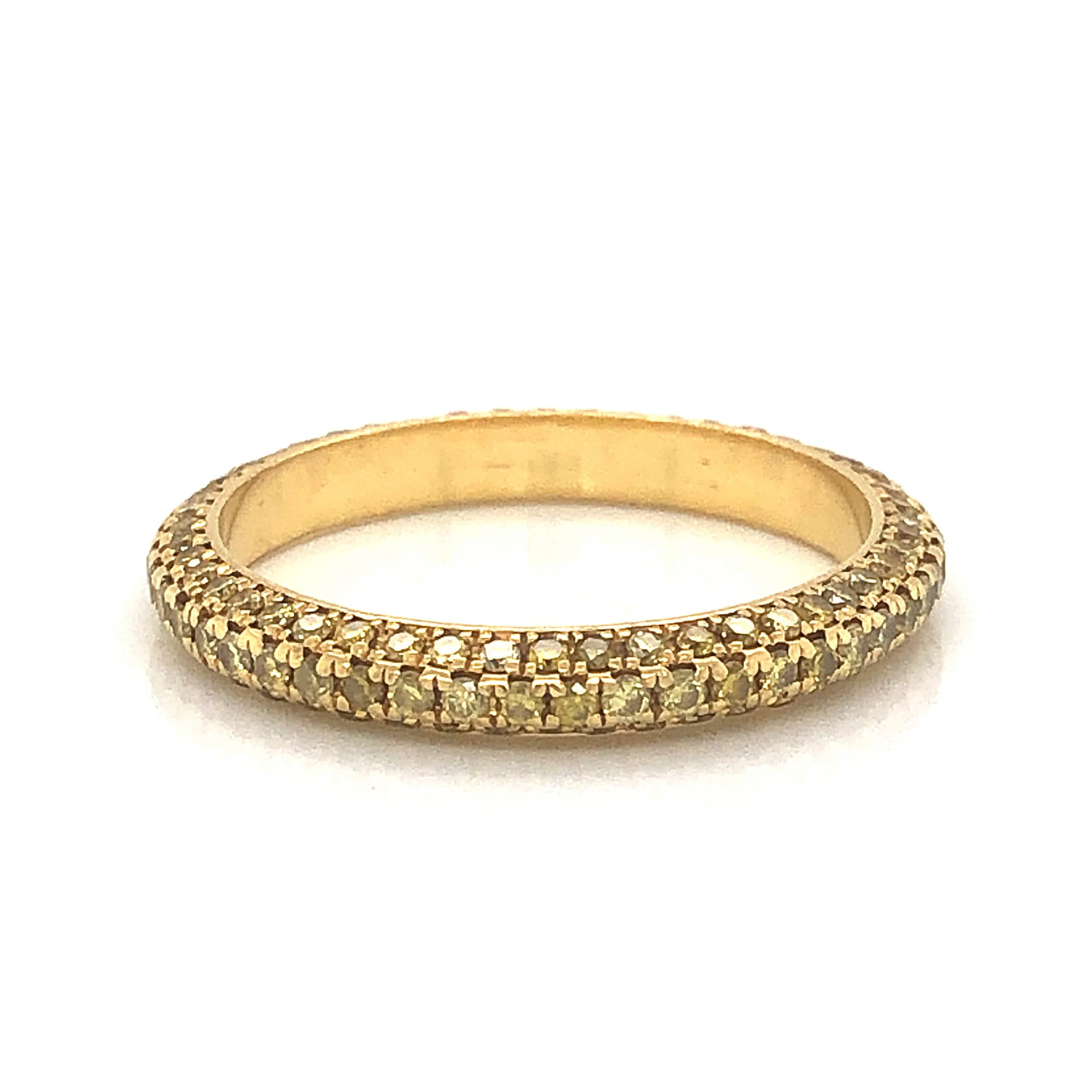 Fancy Intense Yellow Diamond Pave Band in 18k Yellow Gold