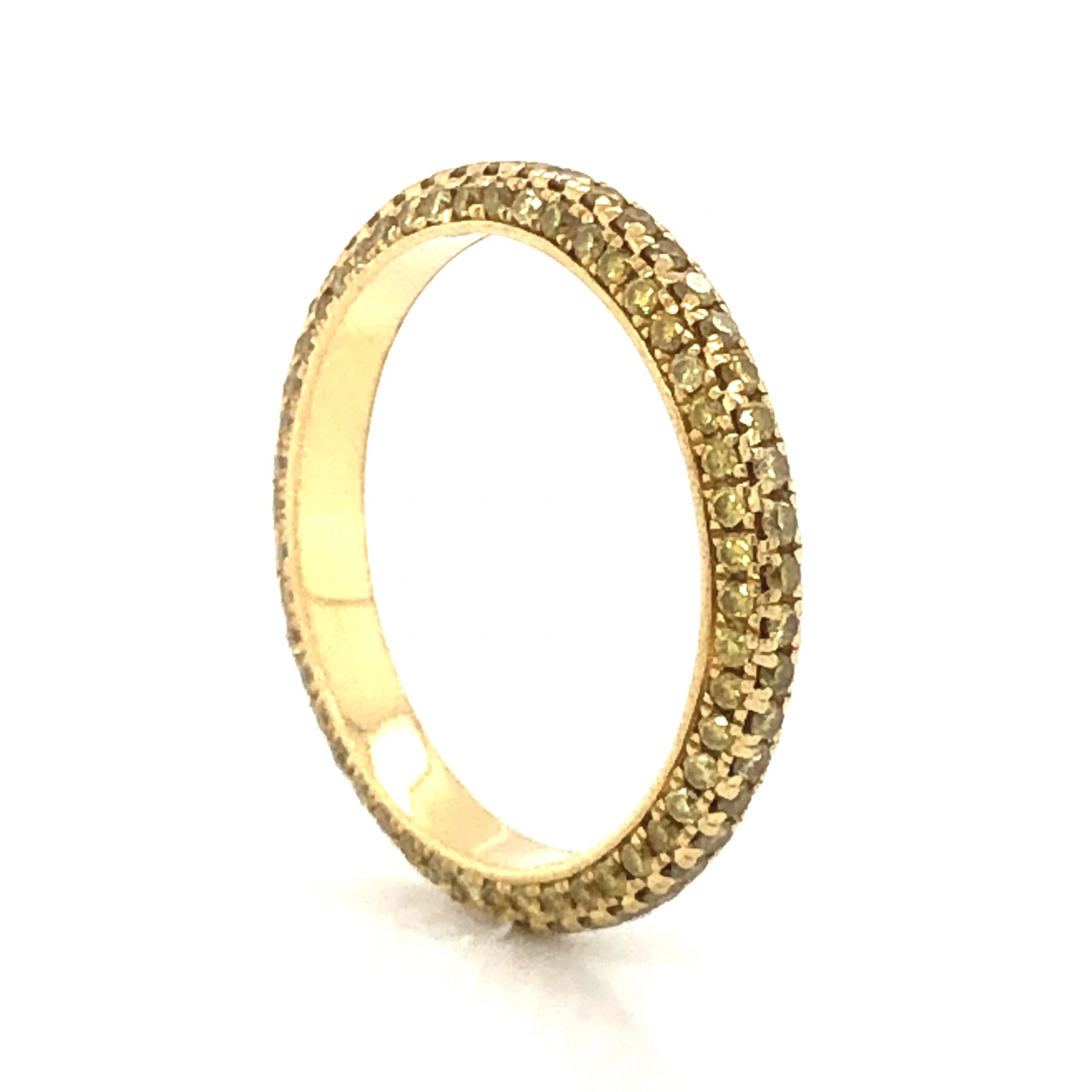 Fancy Intense Yellow Diamond Pave Band in 18k Yellow Gold - Image 2