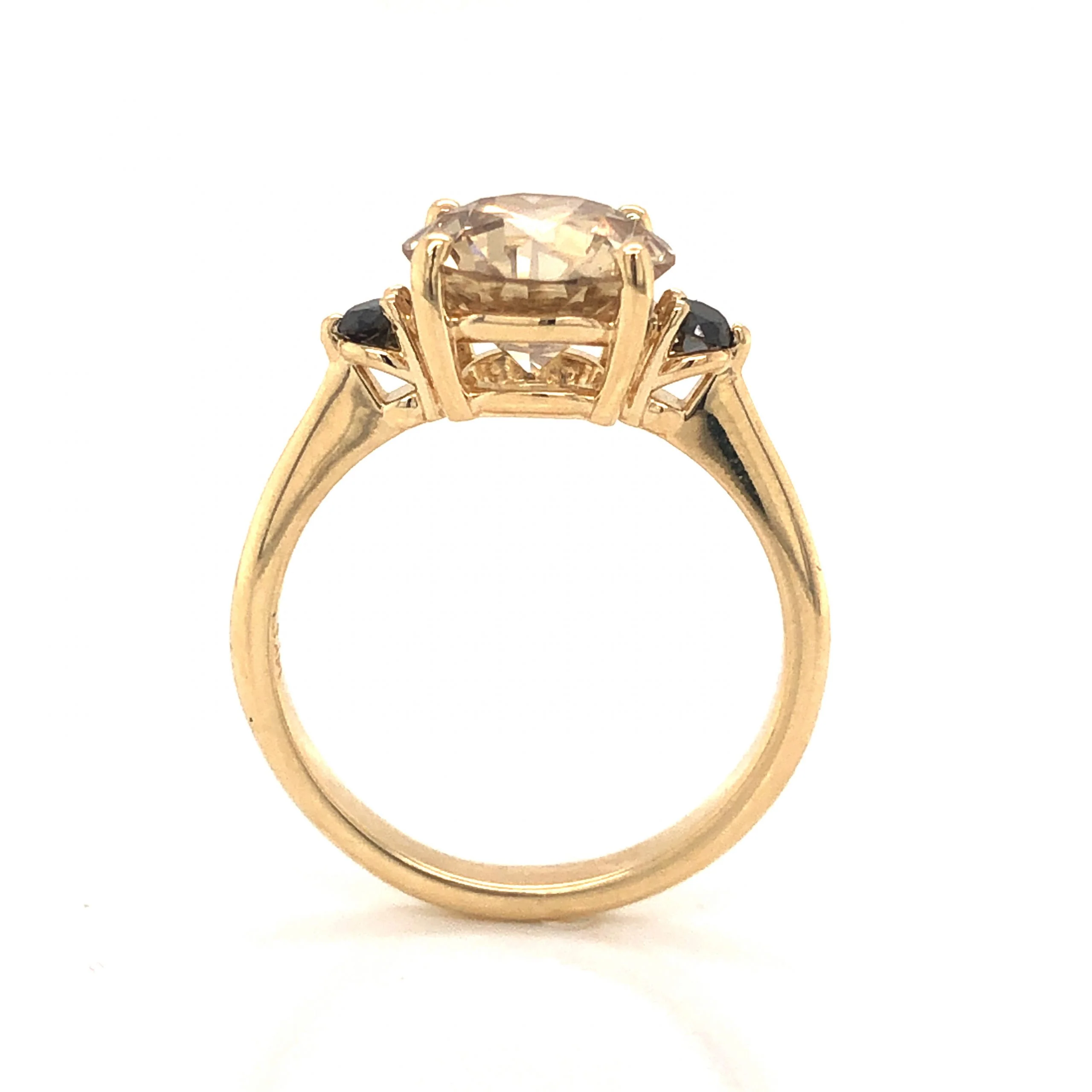 Fancy Light Brown Diamond Engagement Ring in 14k Yellow Gold - Image 4
