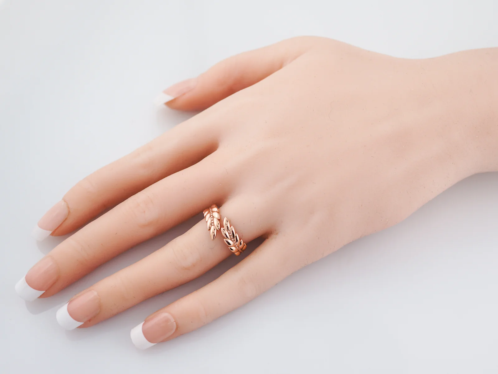 Feather Ring Modern in 14k Rose Gold - Image 8