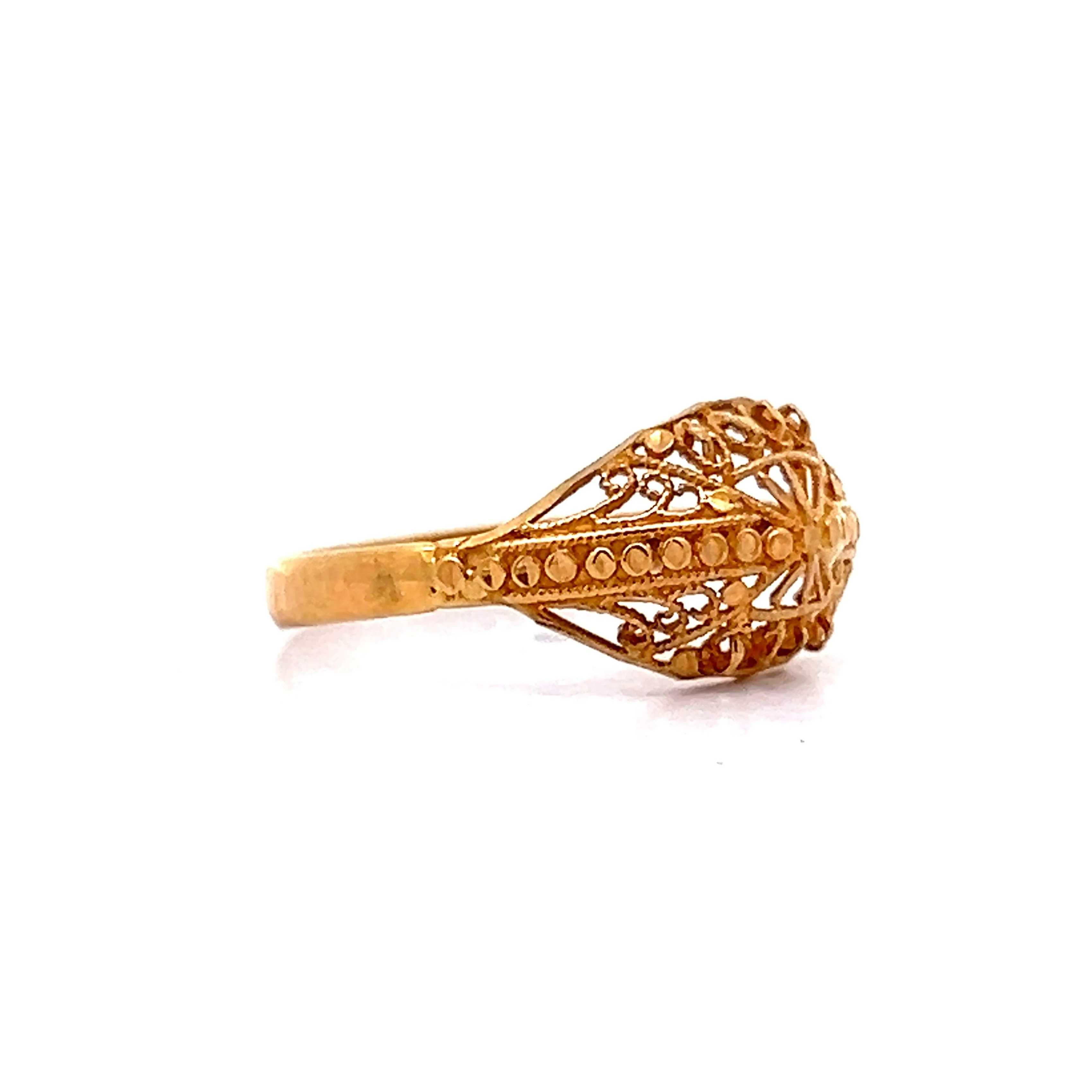 Filigree Cocktail Ring in 21k Yellow Gold - Image 3