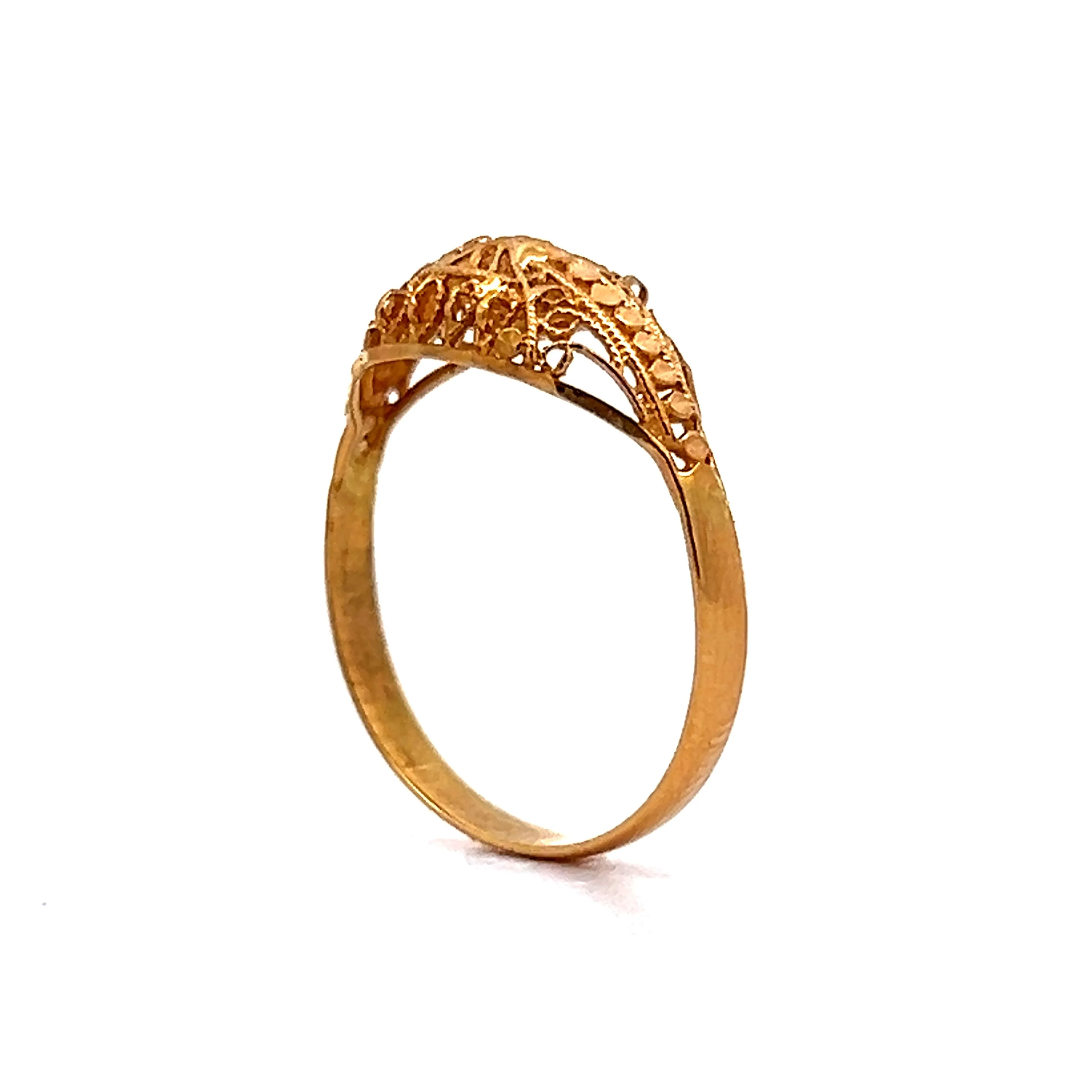 Filigree Cocktail Ring in 21k Yellow Gold - Image 5