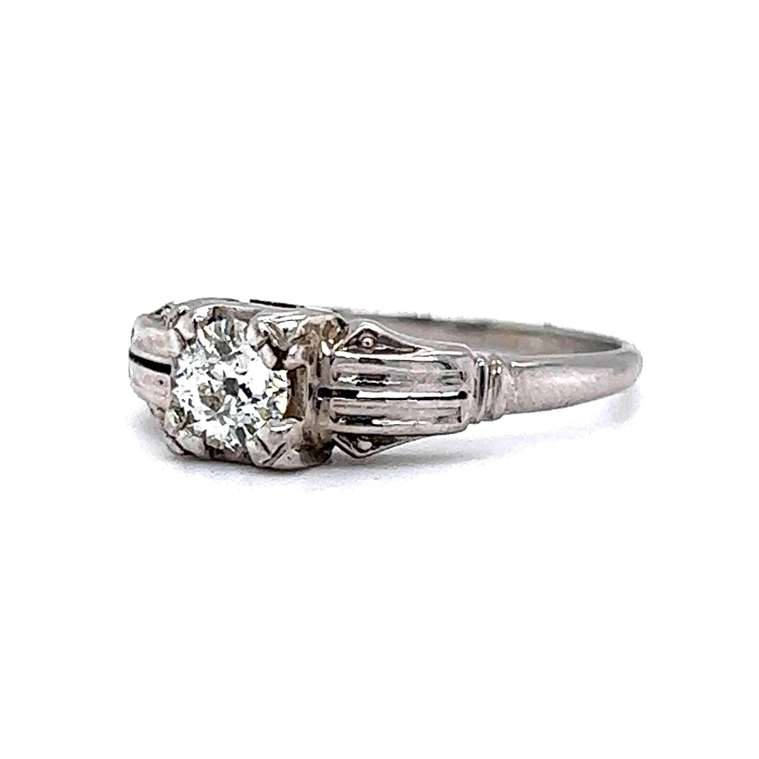 .40 Filigree Vintage Diamond Engagement Ring Art Deco 18k - Image 2