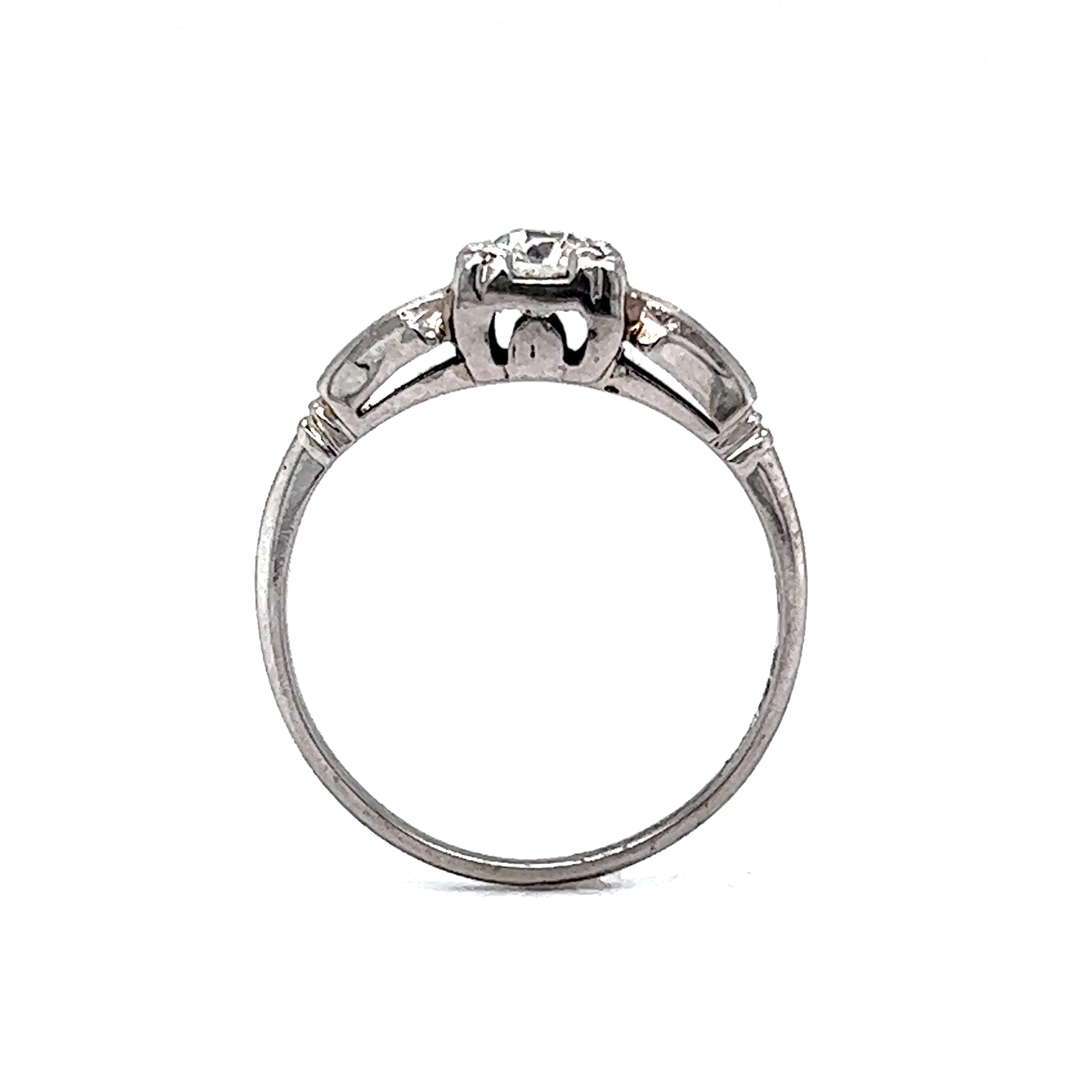 .40 Filigree Vintage Diamond Engagement Ring Art Deco 18k - Image 4