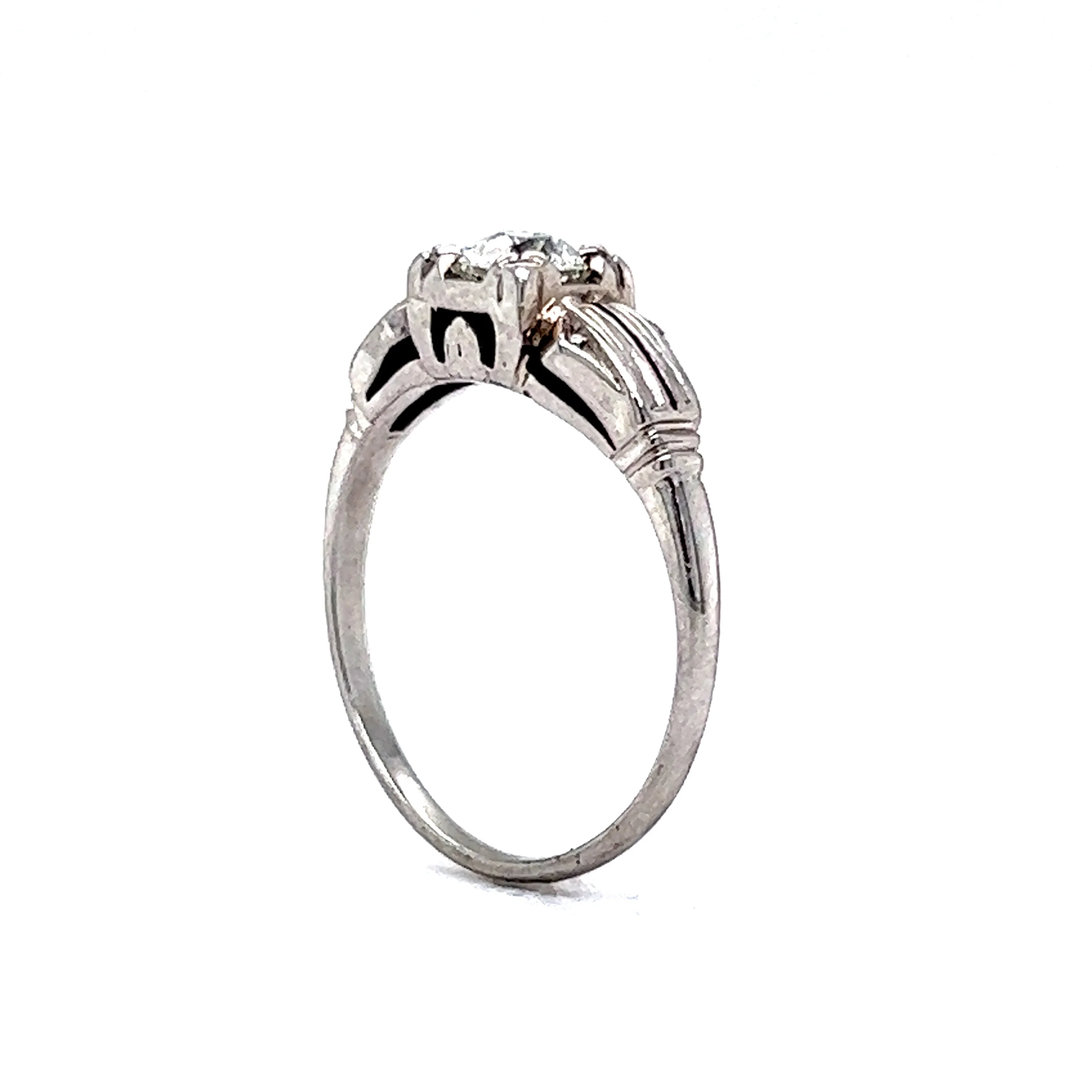 .40 Filigree Vintage Diamond Engagement Ring Art Deco 18k - Image 5