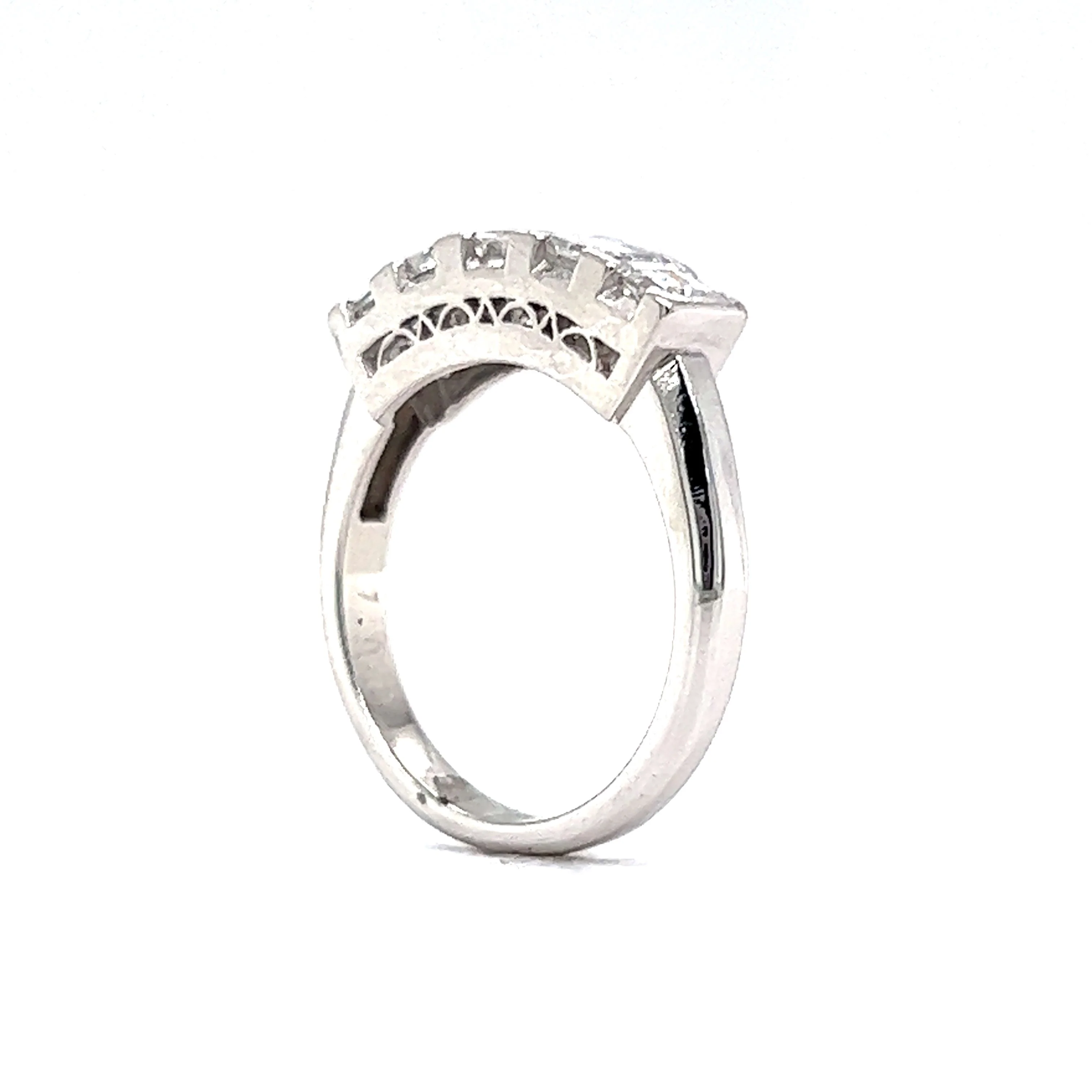 Five Stone Asscher Cut Diamond Wedding Band in Platinum - Image 5