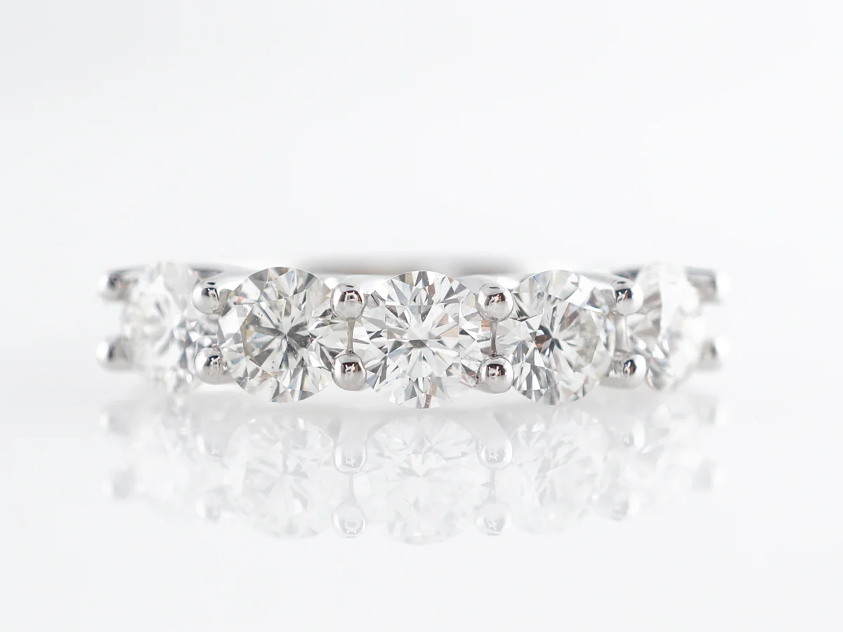 Five Stone Diamond Band in 14k White Gold