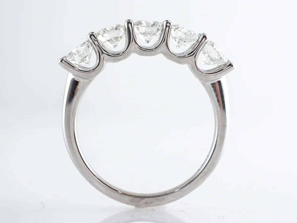Five Stone Diamond Band in 14k White Gold - Image 3
