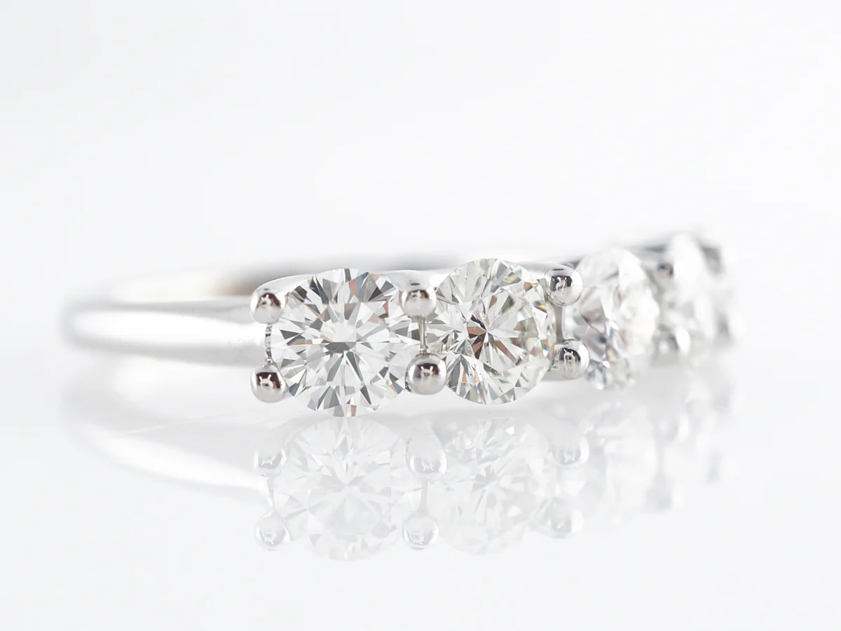 Five Stone Diamond Band in 14k White Gold - Image 4