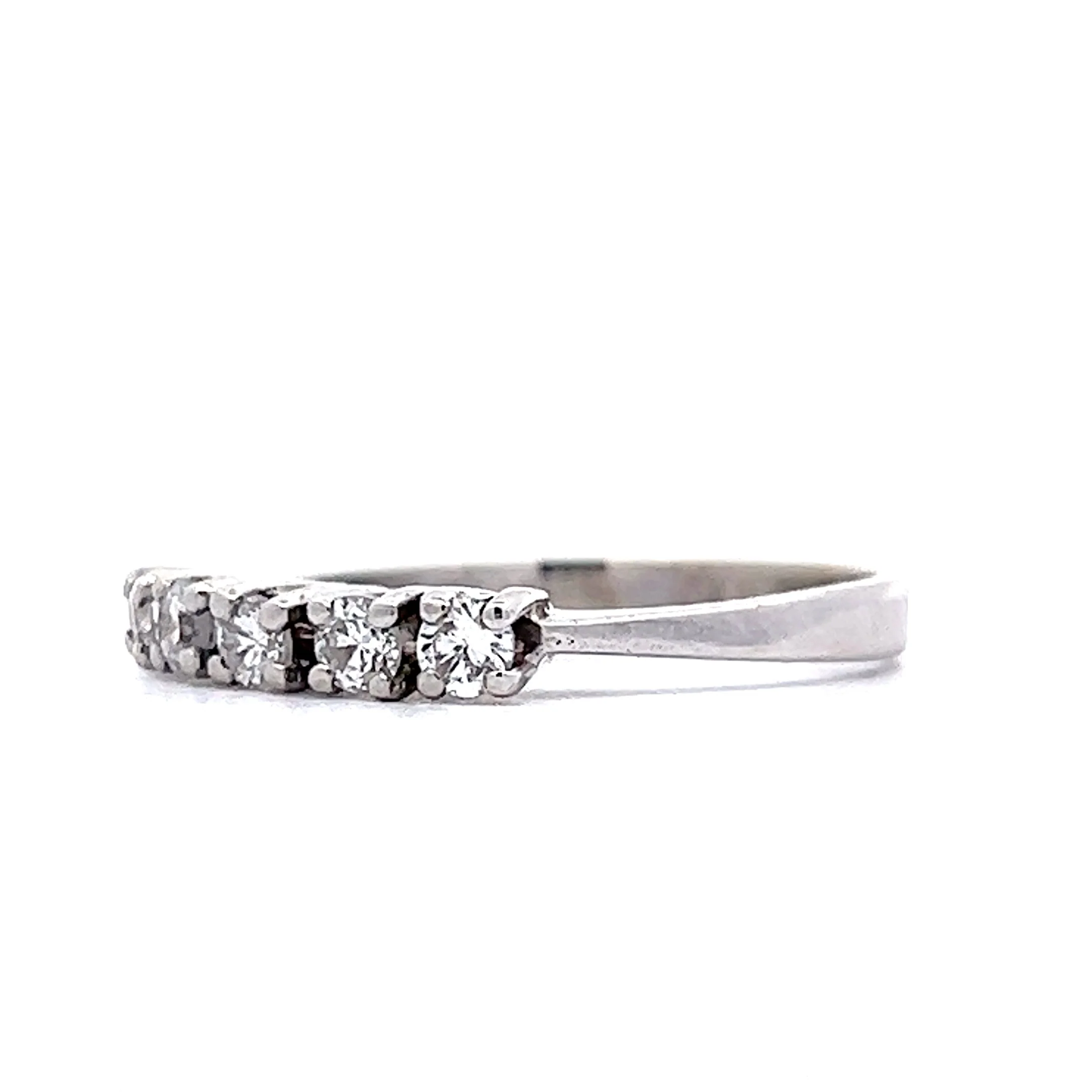 Five Stone Diamond Wedding Band in 18k White Gold - Image 2