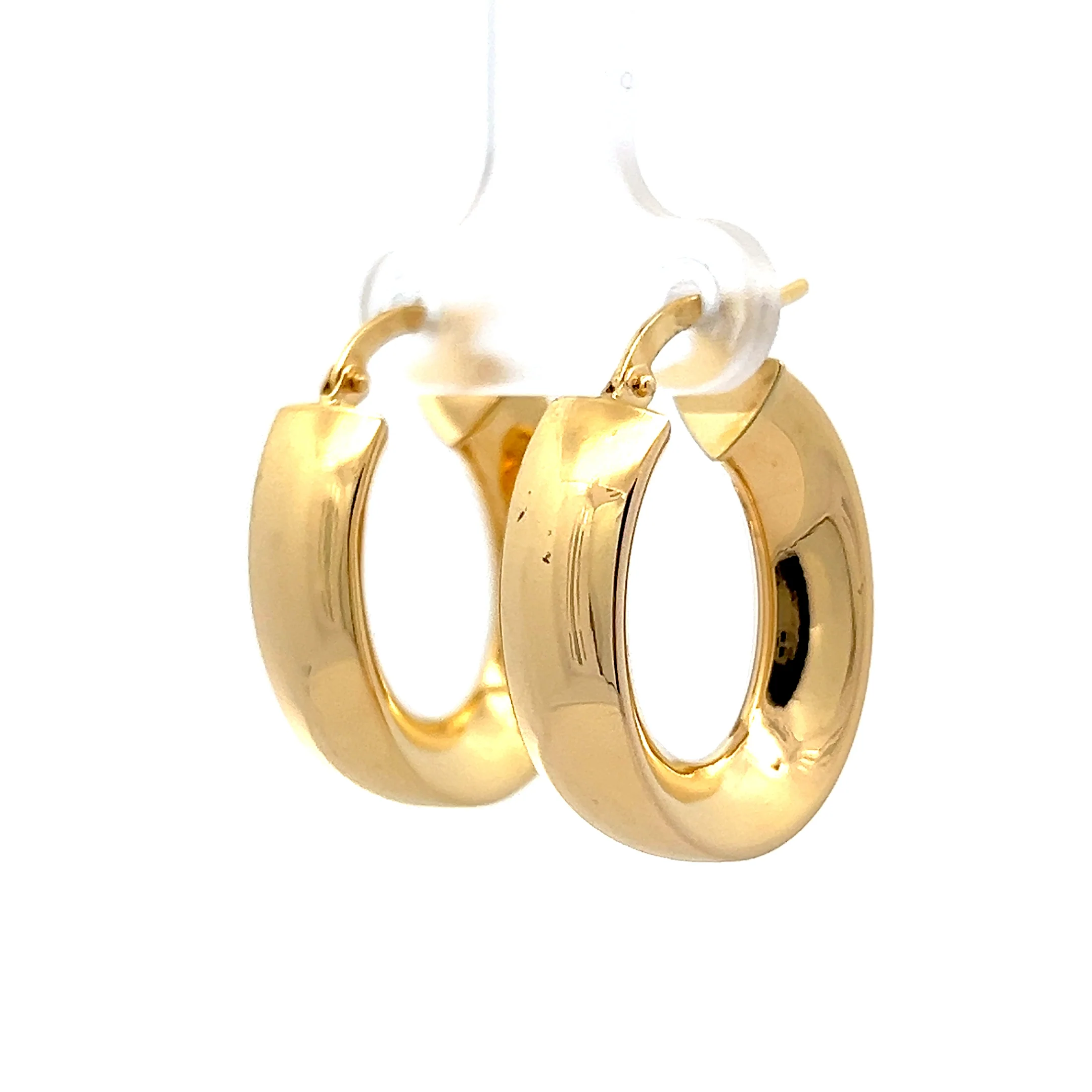 Flared Oval Hoop Earrings in 18k Yellow Gold - Image 2