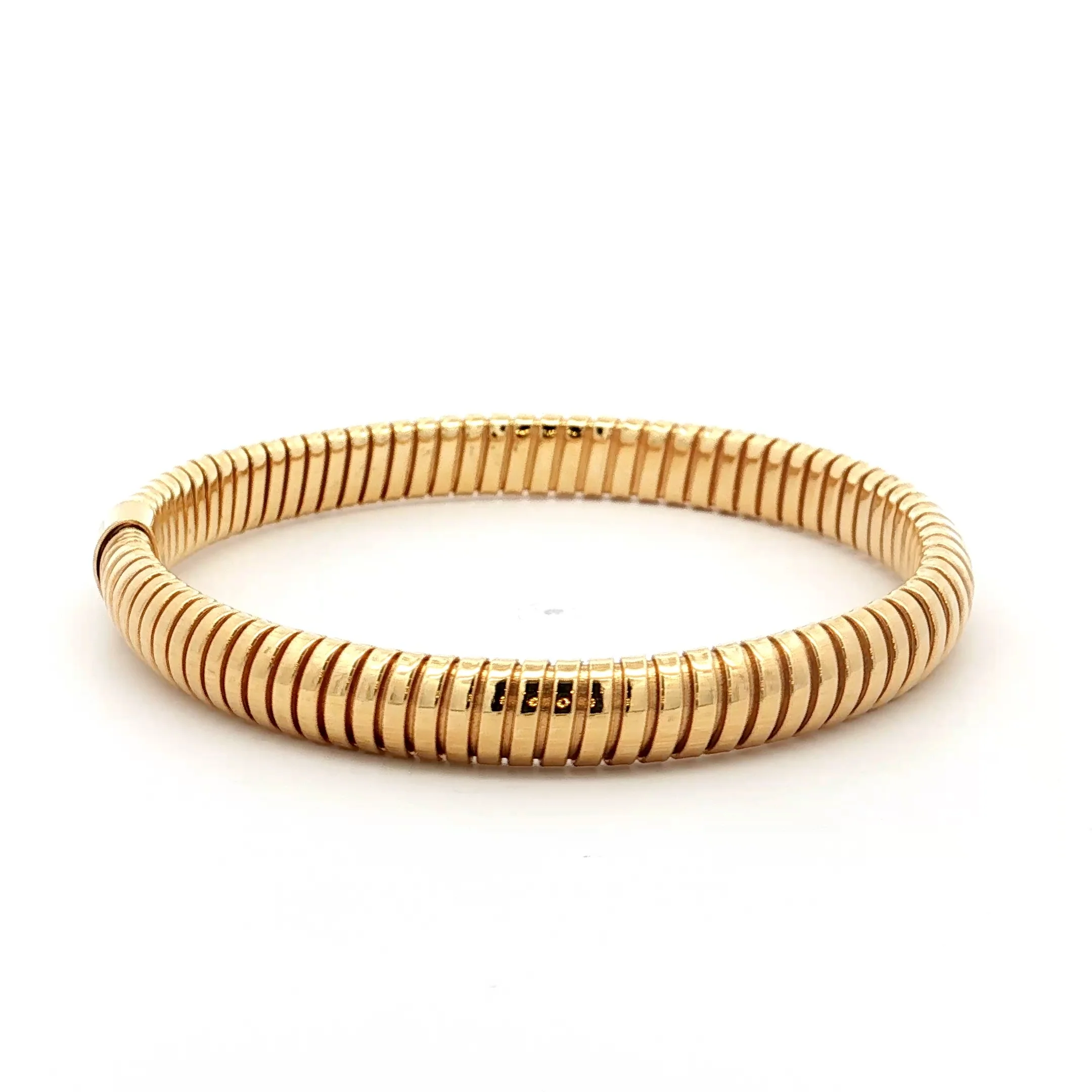 Flexible 7mm Tubogas Bangle Bracelet in 14k - Image 3