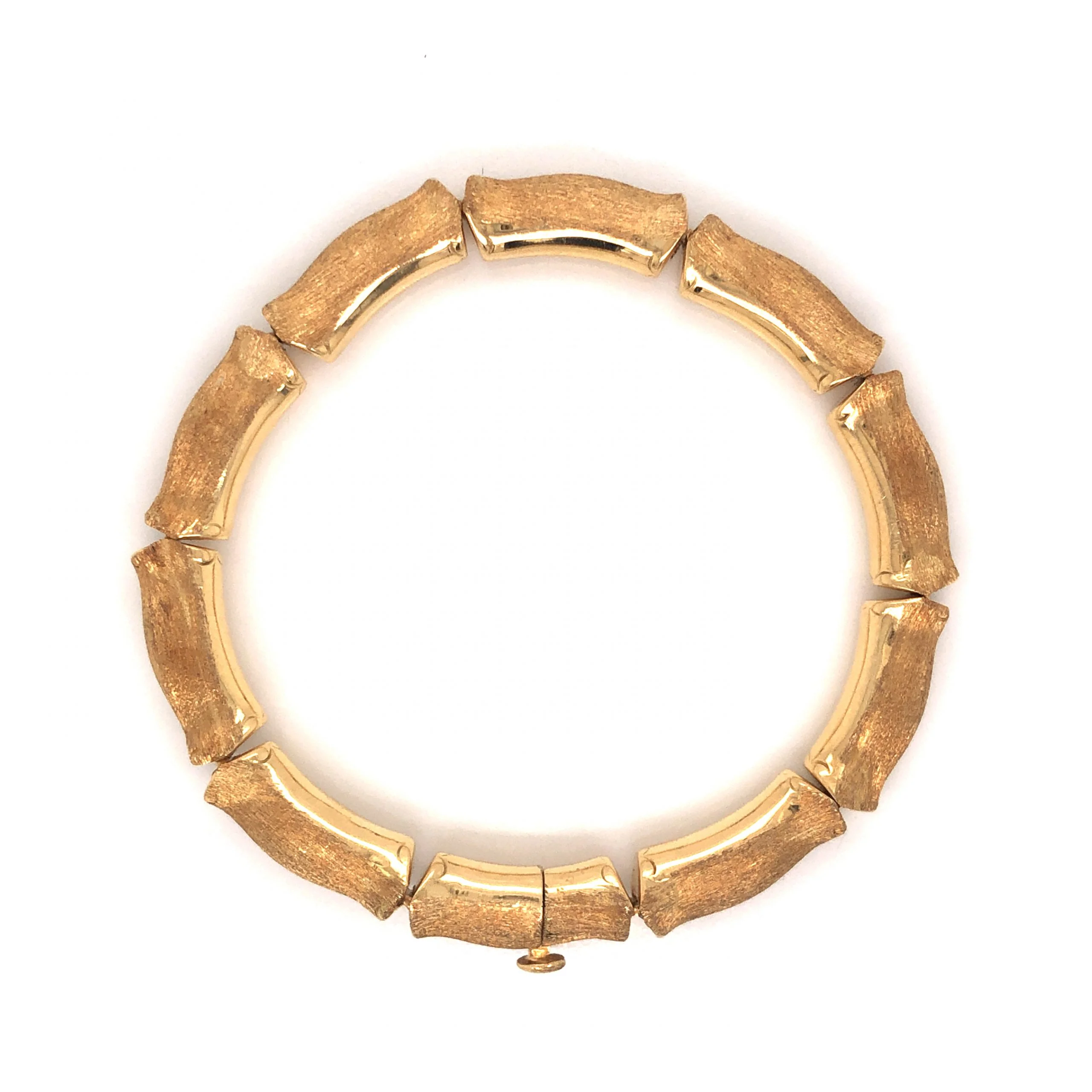 Flexible Bamboo Bangle Bracelet in 18k Yellow Gold - Image 2
