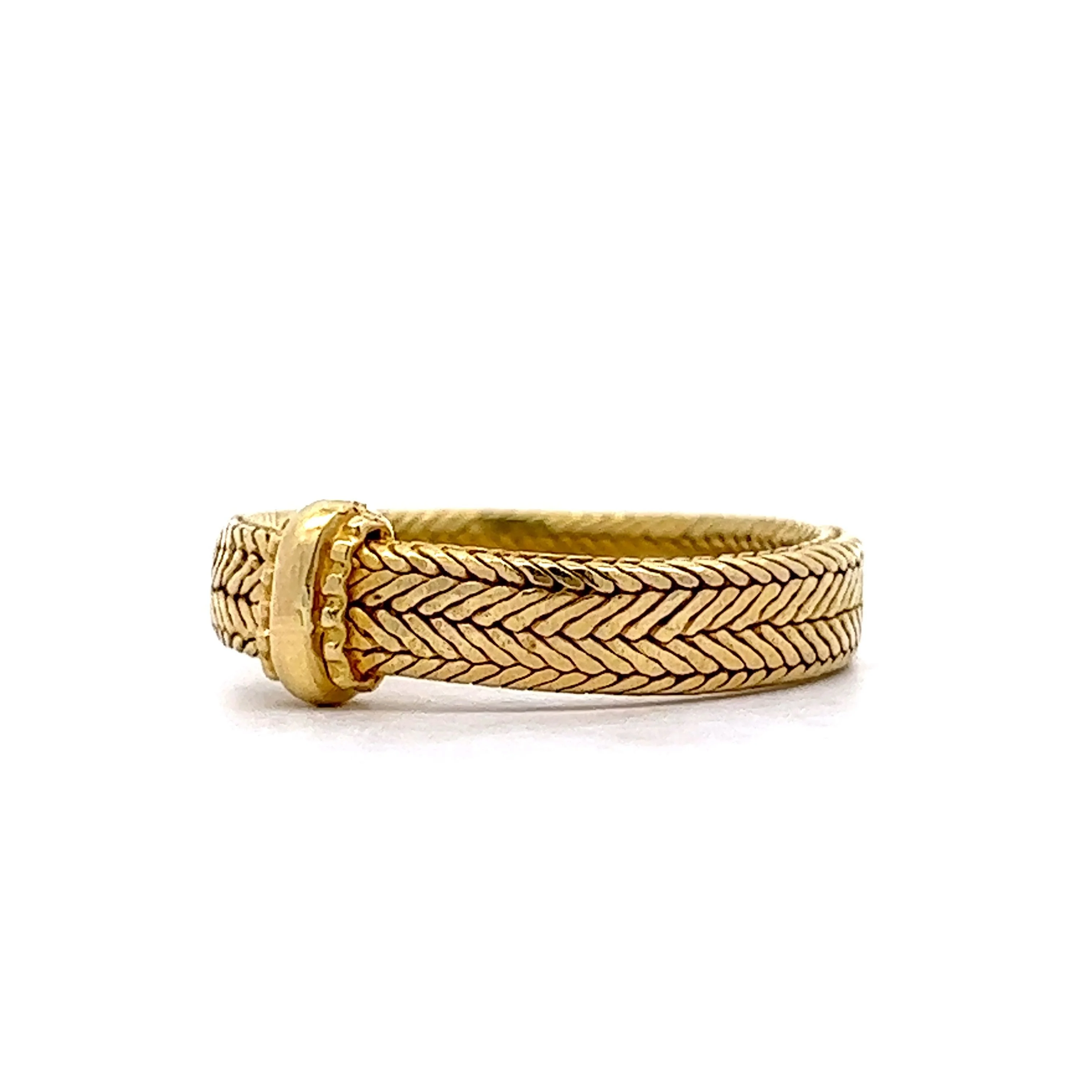 Flexible Herringbone Ring in 18k Yellow Gold - Image 2