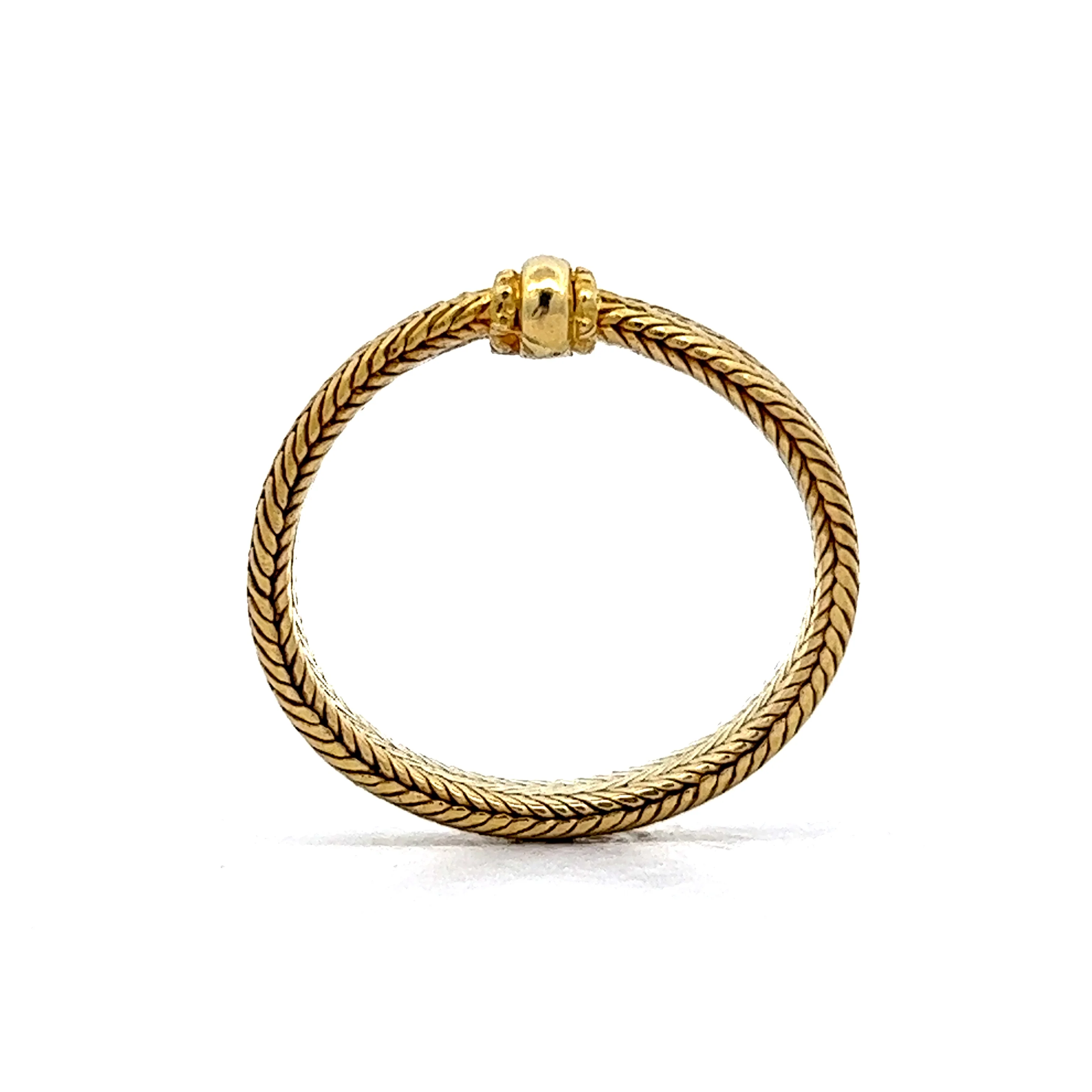 Flexible Herringbone Ring in 18k Yellow Gold - Image 4