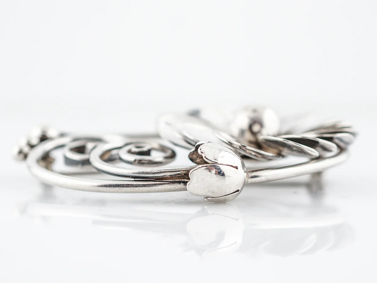 Floral Brooch Georg Jensen Modern in Sterling Silver - Image 2