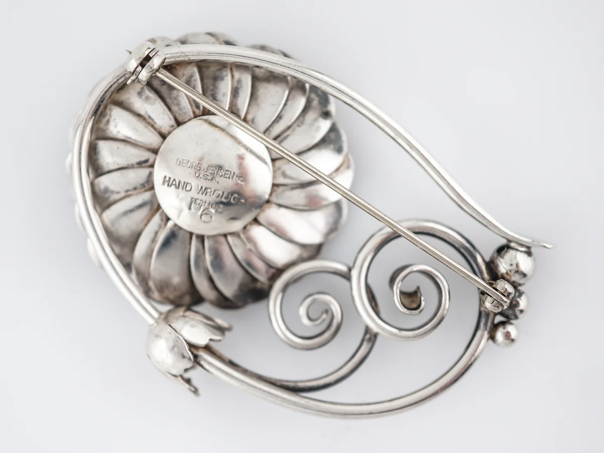 Floral Brooch Georg Jensen Modern in Sterling Silver - Image 3