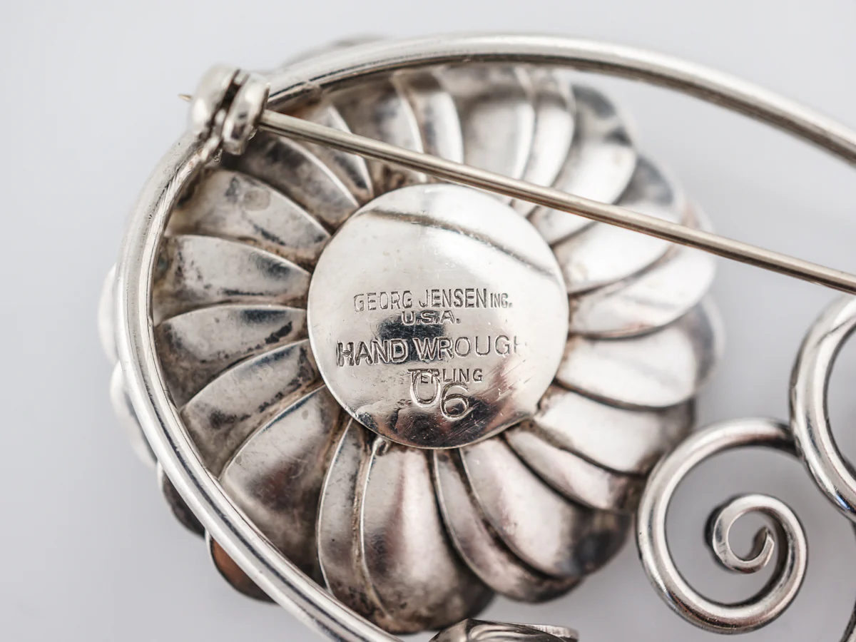 Floral Brooch Georg Jensen Modern in Sterling Silver - Image 4
