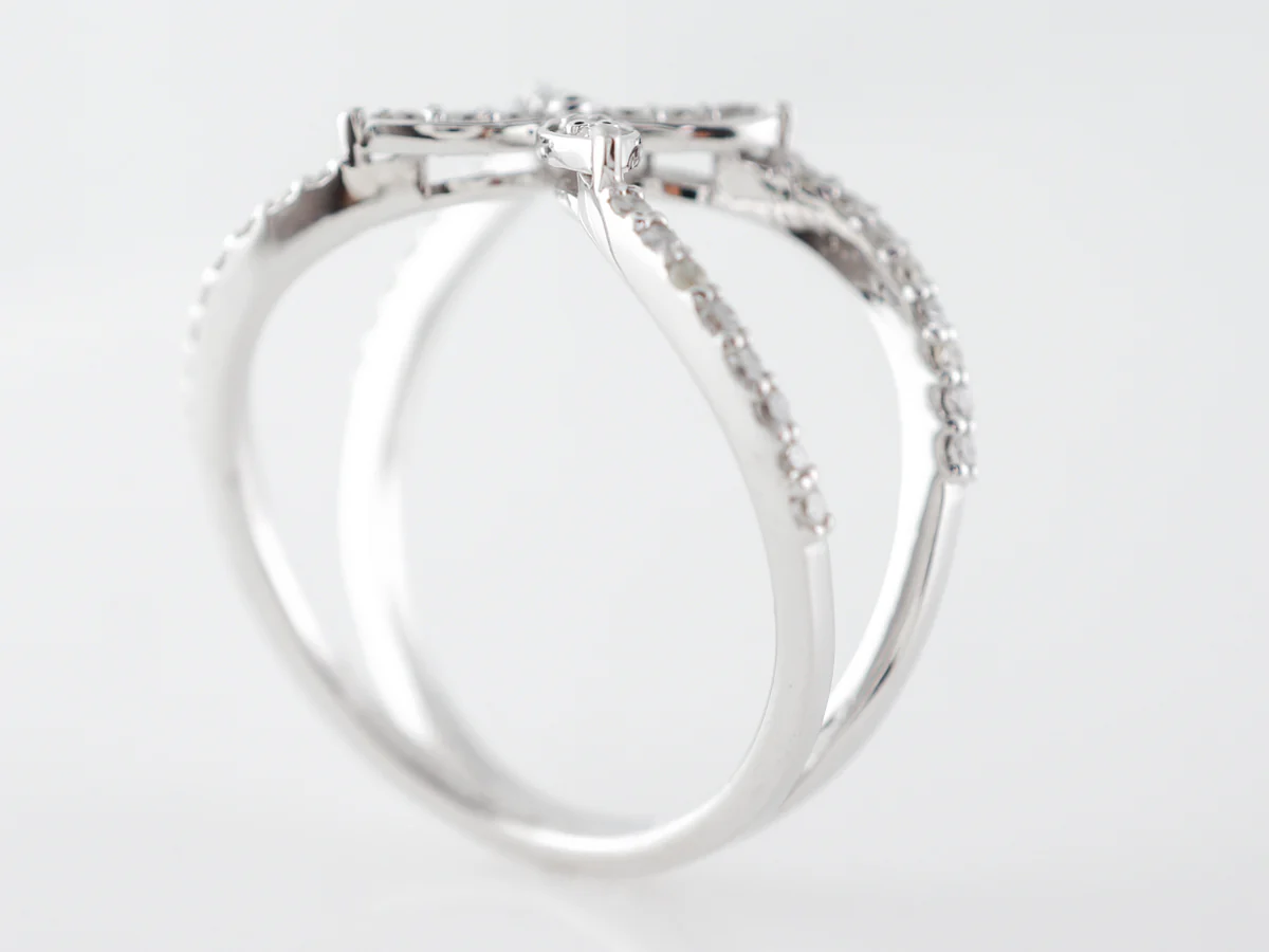 Floral Style Diamond Ring in 14k White Gold - Image 5