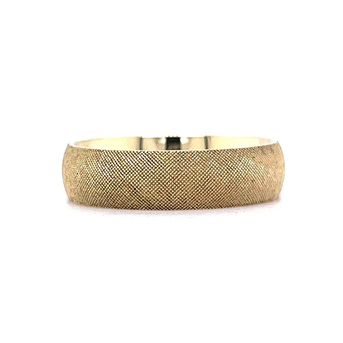 Florentine Finish Men's Wedding Band in 10k Yellow Gold