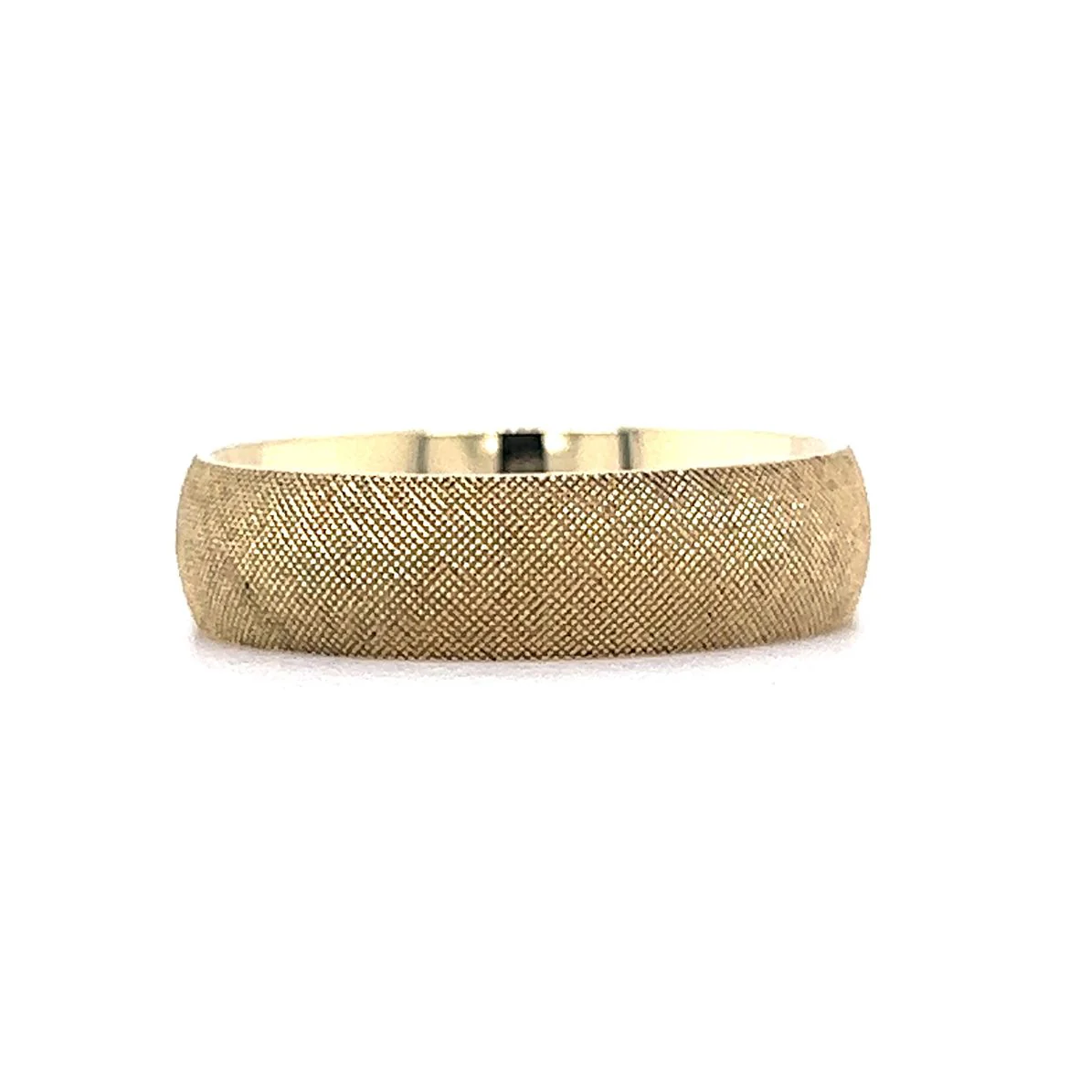 Florentine Finish Men's Wedding Band in 10k Yellow Gold - Image 2