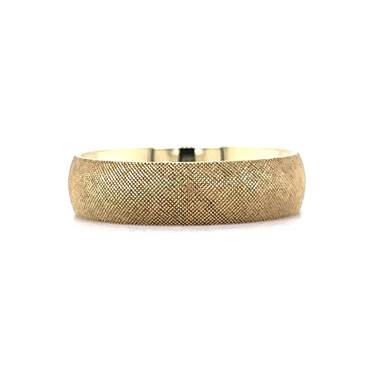 Florentine Finish Men's Wedding Band in 10k Yellow Gold - Image 3