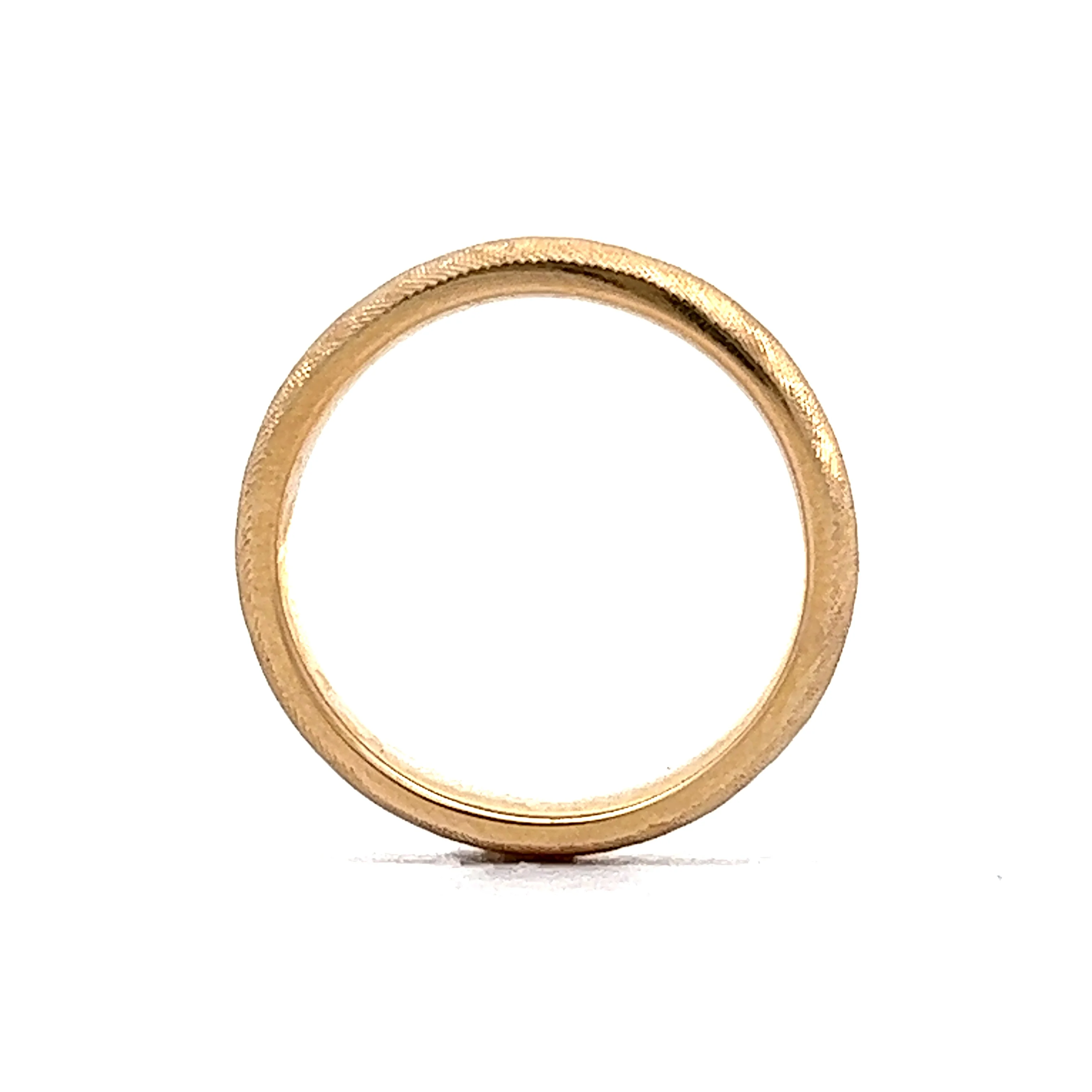 Florentine Finish Wedding Band in 14k Yellow Gold - Image 4
