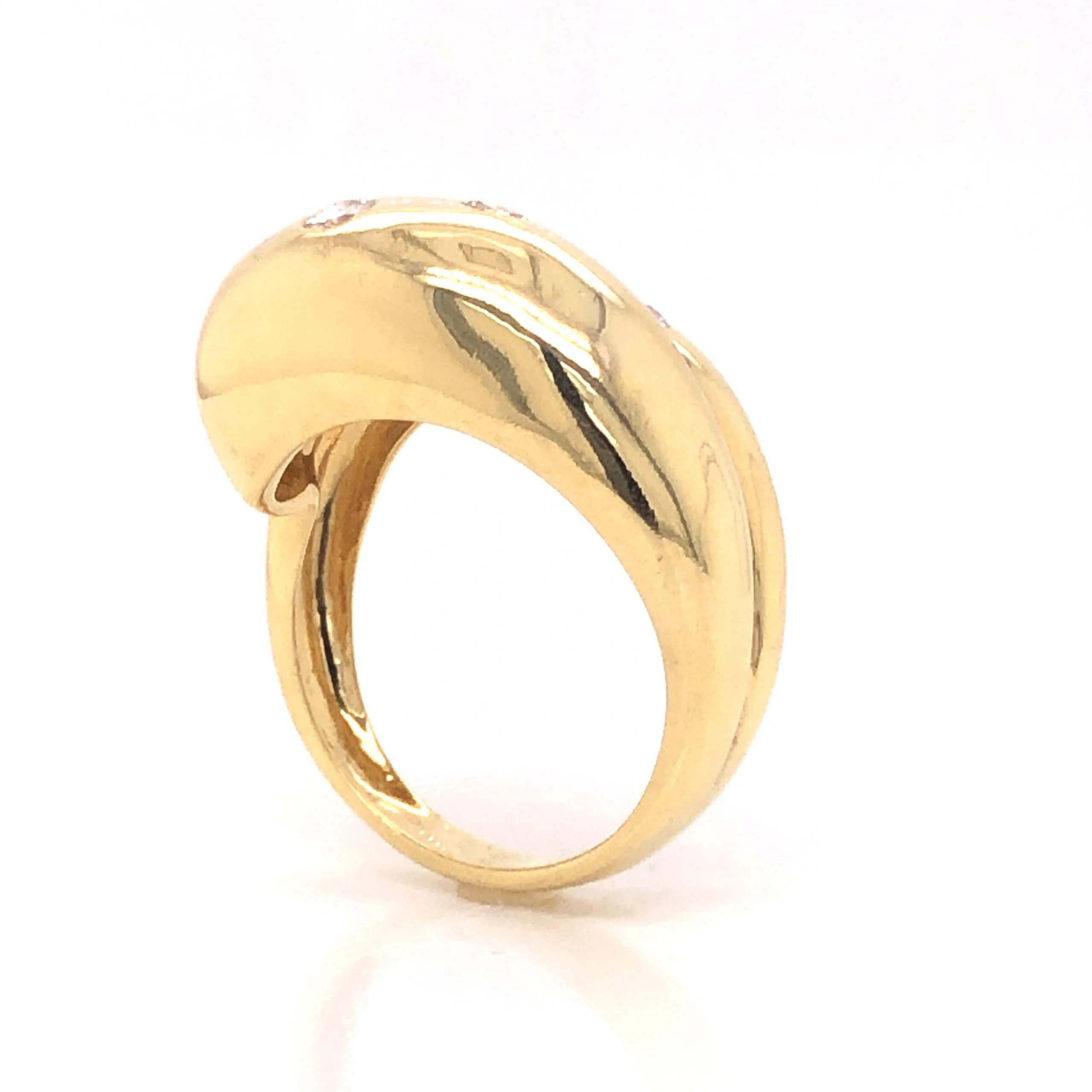 Flush Set Diamond Cocktail Ring 18k Yellow Gold - Image 5