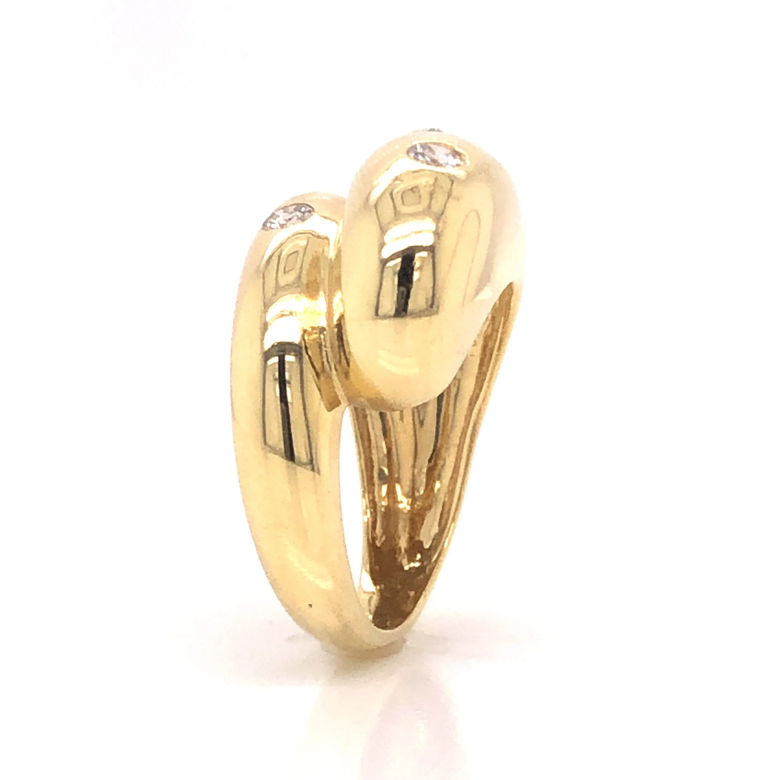 Flush Set Diamond Cocktail Ring 18k Yellow Gold - Image 6