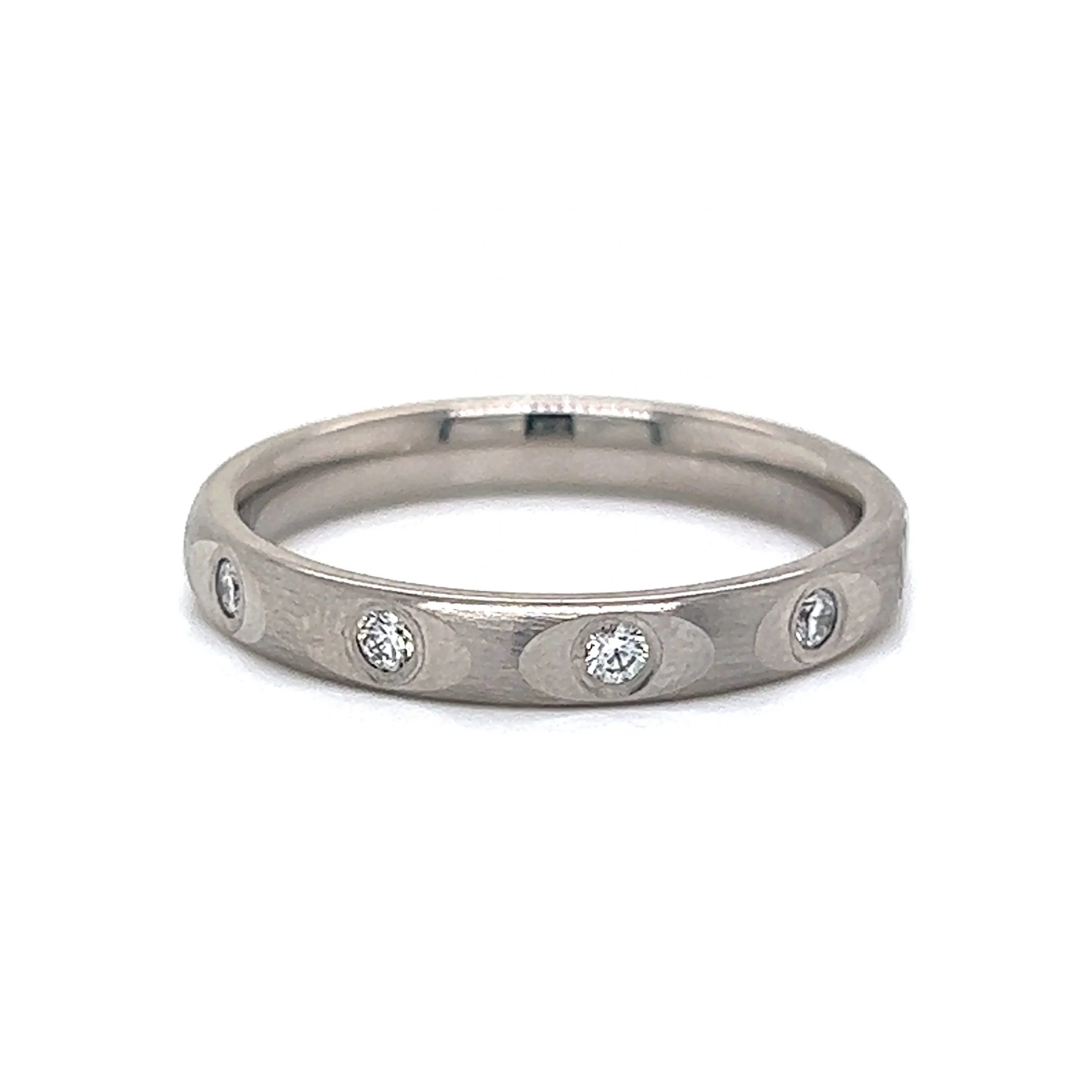 Flush Set Diamond Eternity Wedding Band in 14k White Gold - Image 2