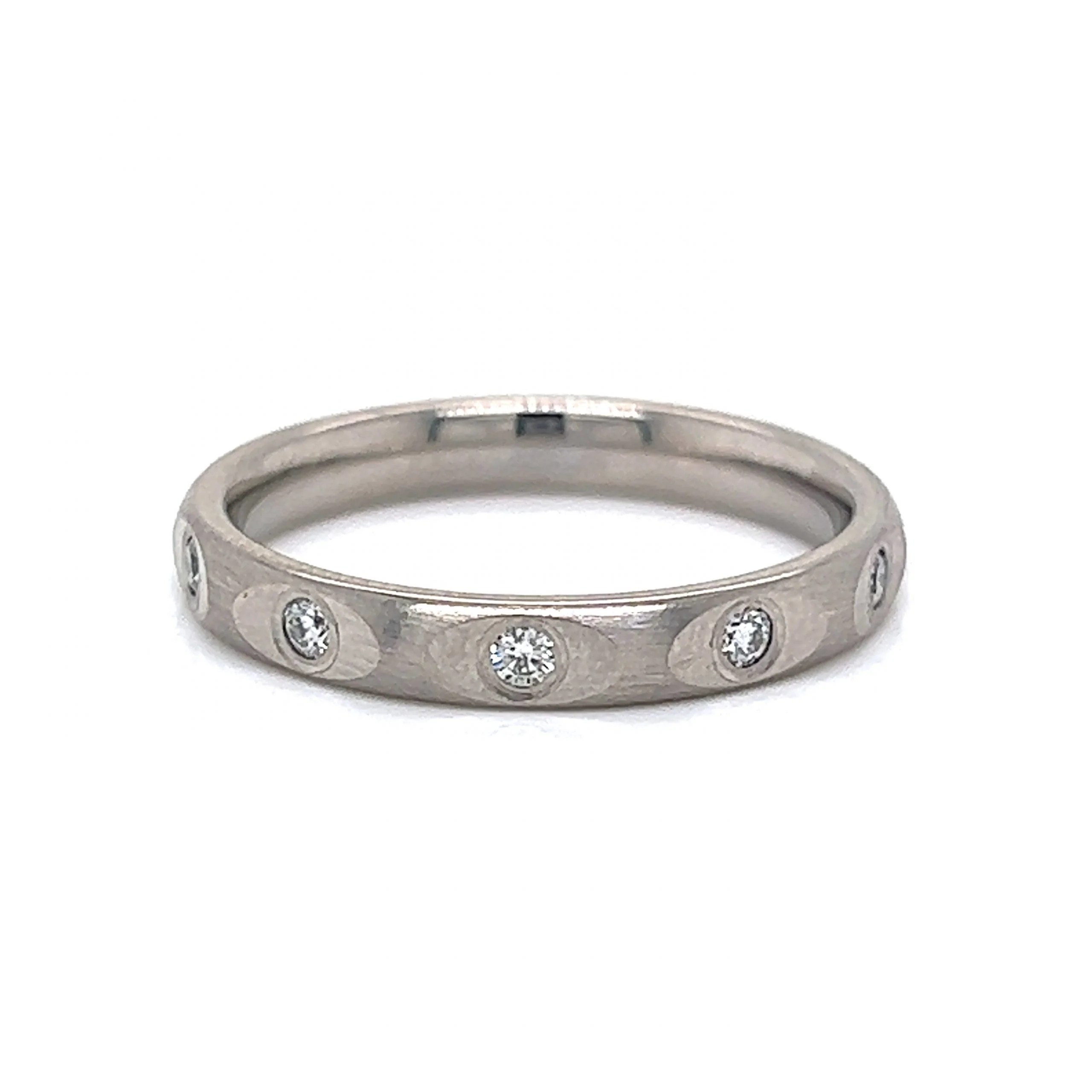 Flush Set Diamond Eternity Wedding Band in 14k White Gold - Image 3