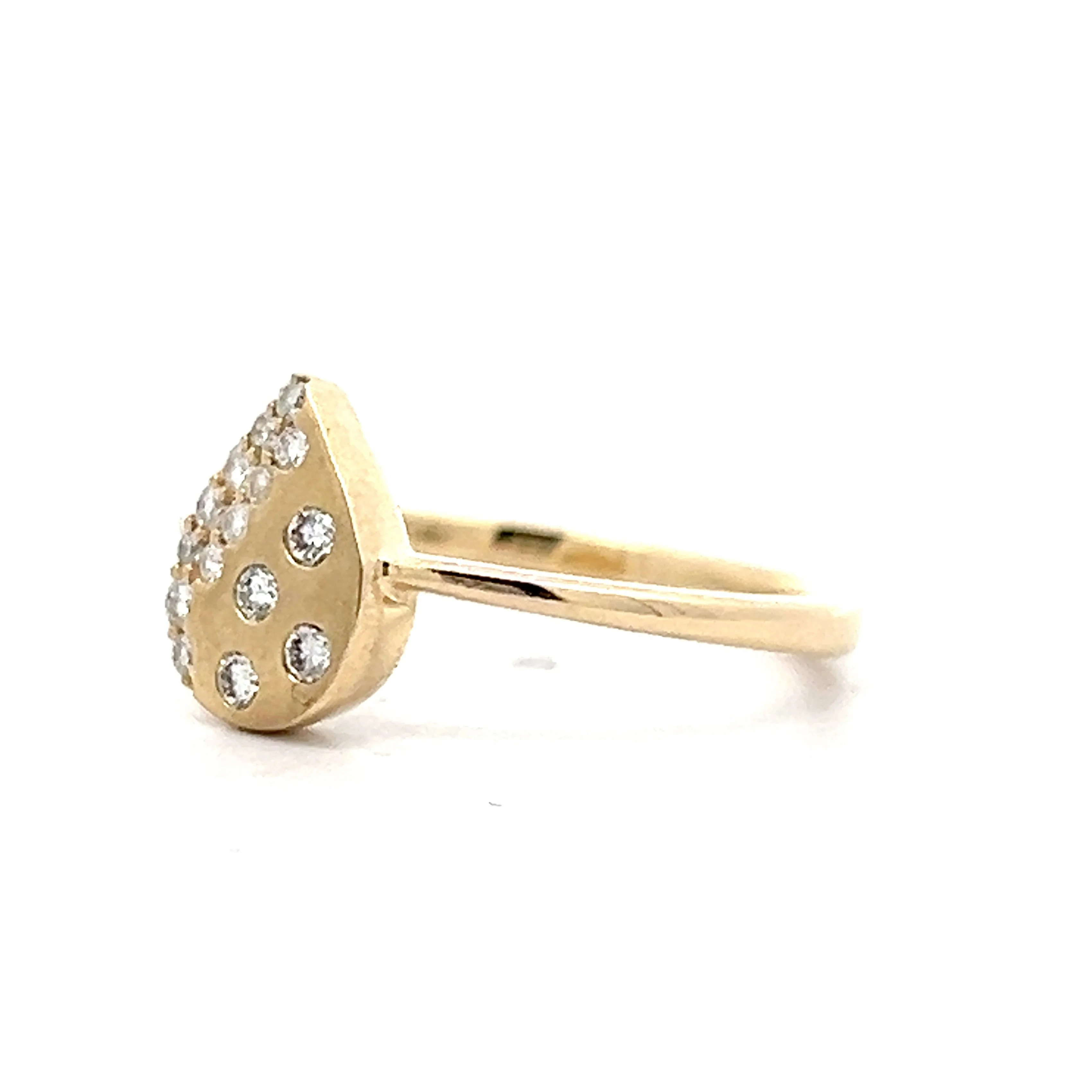 Flush Set Diamond Stacking Ring in 14k Yellow Gold - Image 2