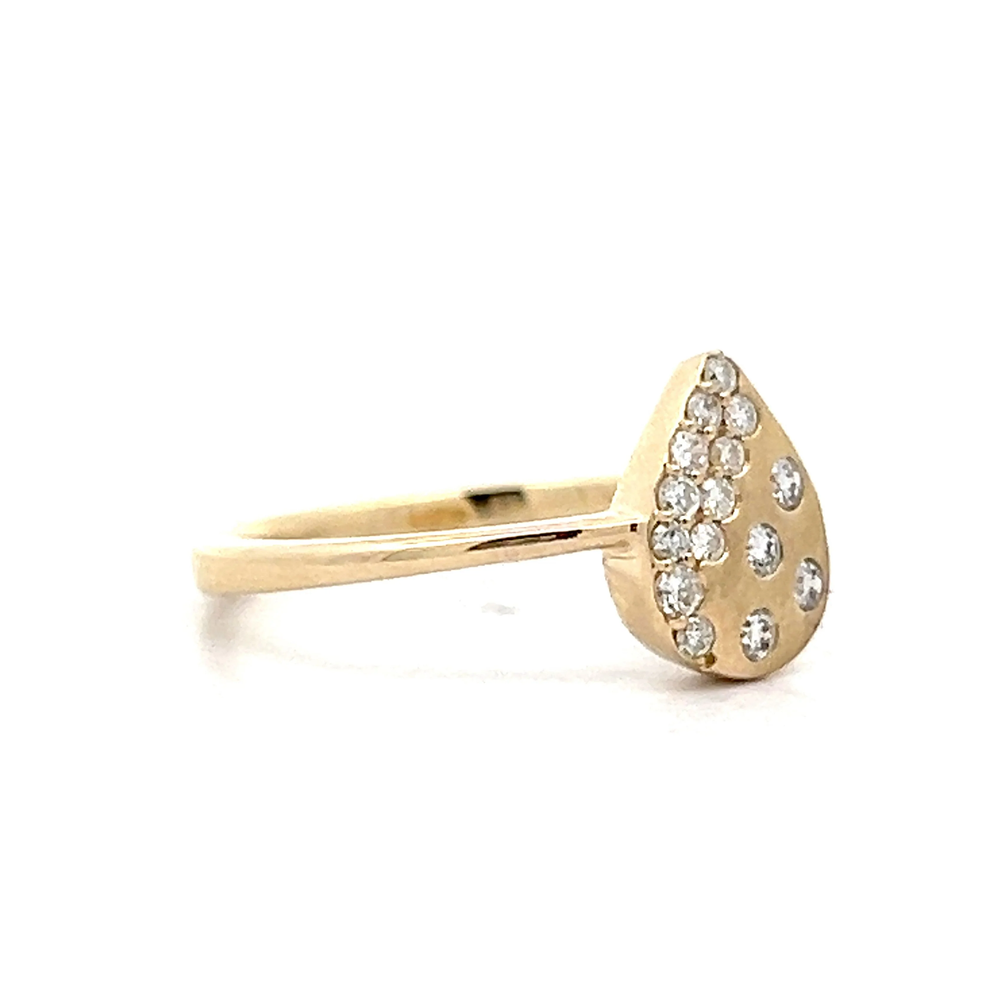 Flush Set Diamond Stacking Ring in 14k Yellow Gold - Image 3