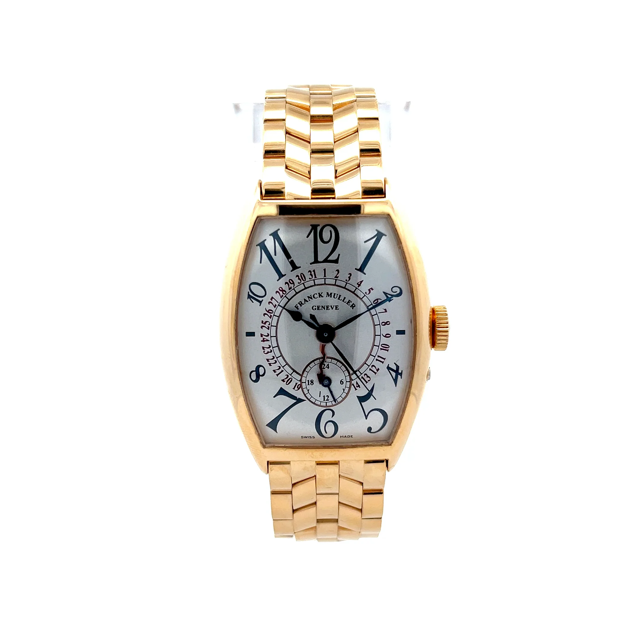 Franck Muller GMT Silver Dial Watch in 18k Yellow Gold