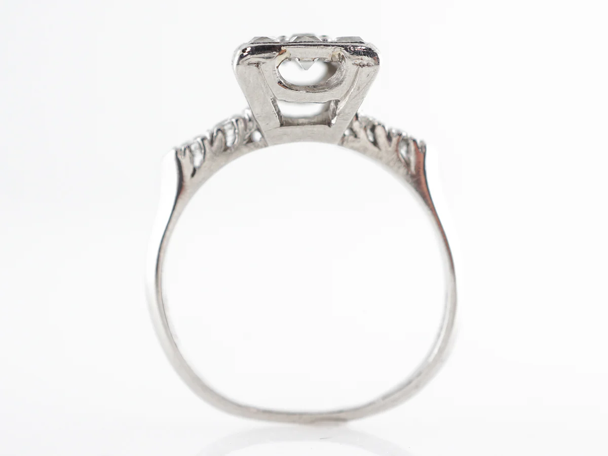 French Cut Diamond Cluster Ring in Platinum - Image 5