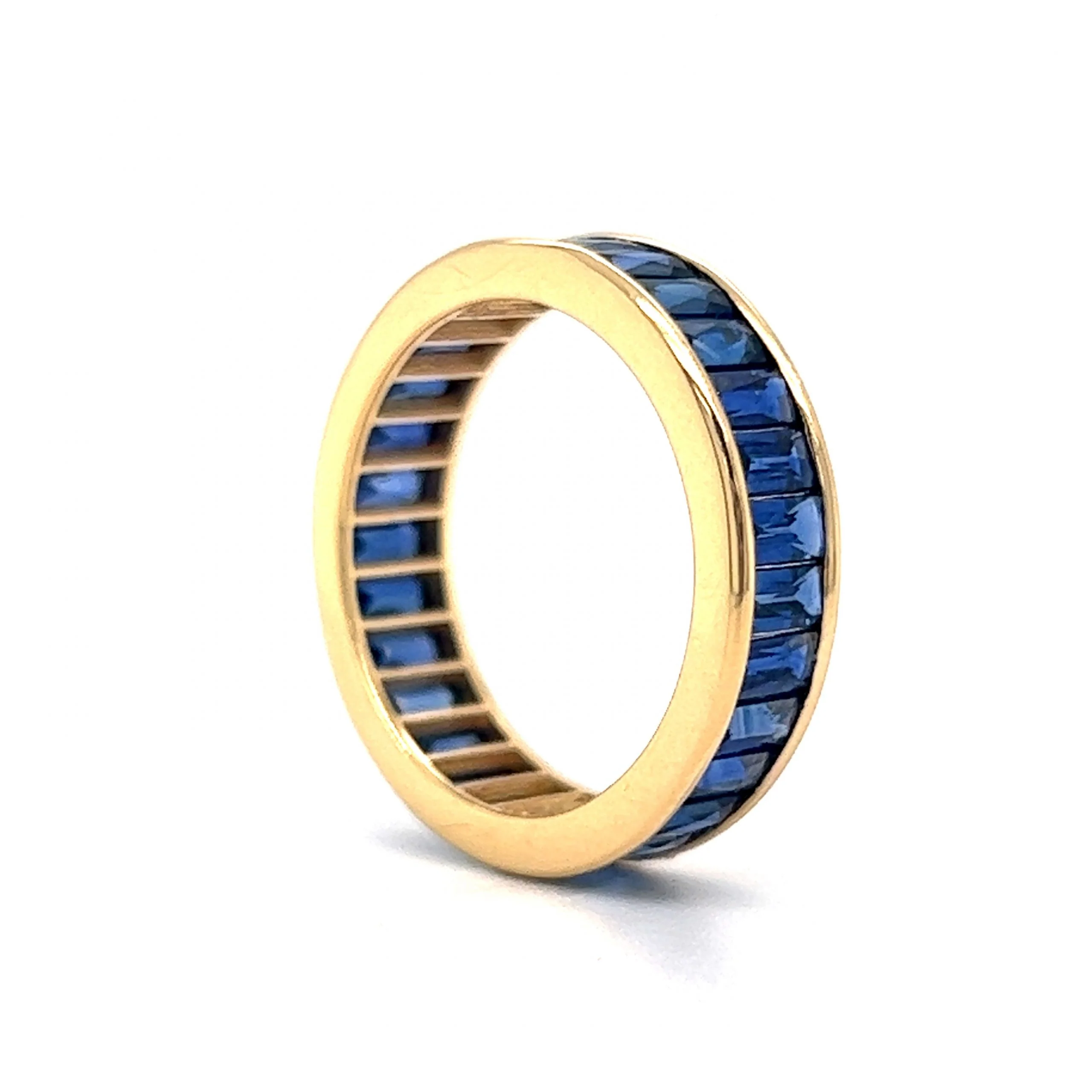 French Cut Sapphire Eternity Band in 18k Yellow Gold - Image 5