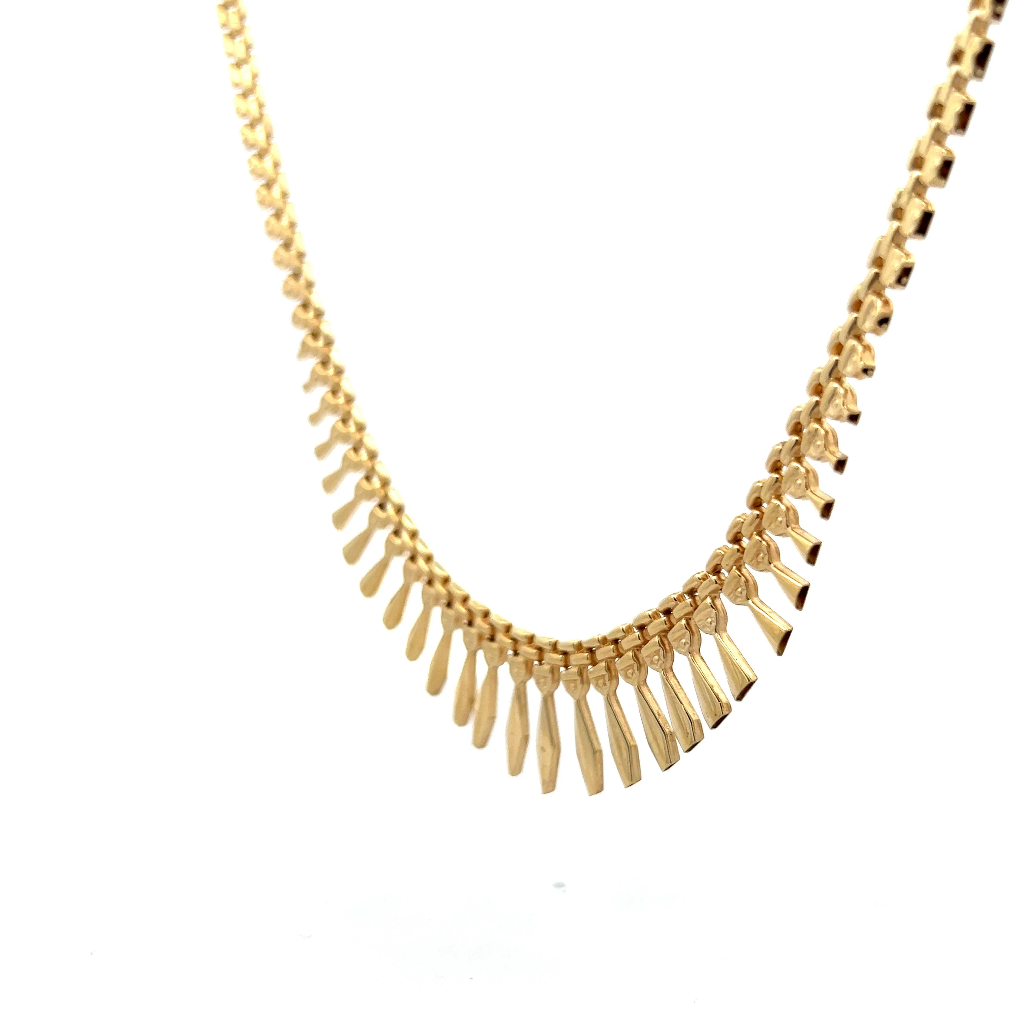 Fringe Spike Collar Necklace in 14k Yellow Gold - Image 2