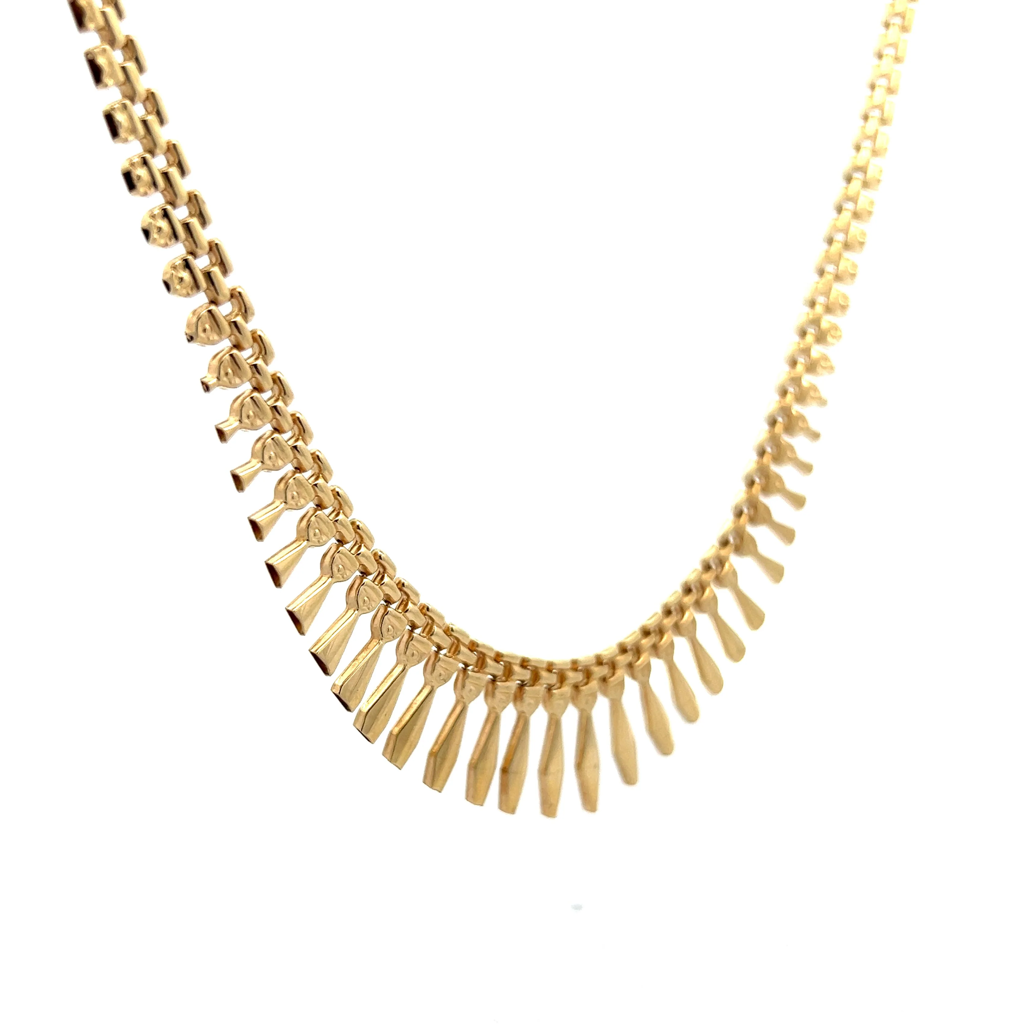 Fringe Spike Collar Necklace in 14k Yellow Gold - Image 3