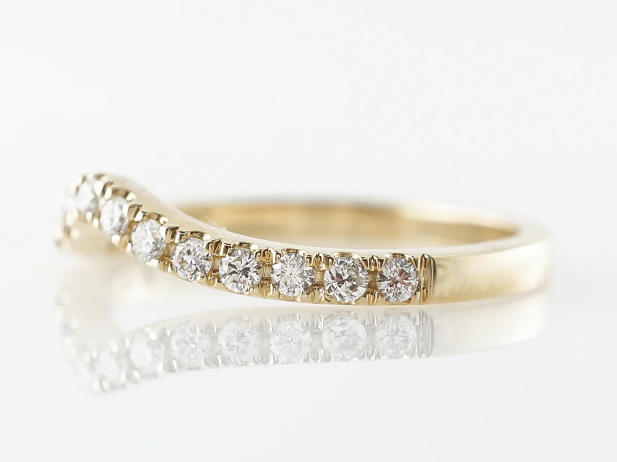 Gently Curved Diamond Band in 14k Yellow Gold - Image 2