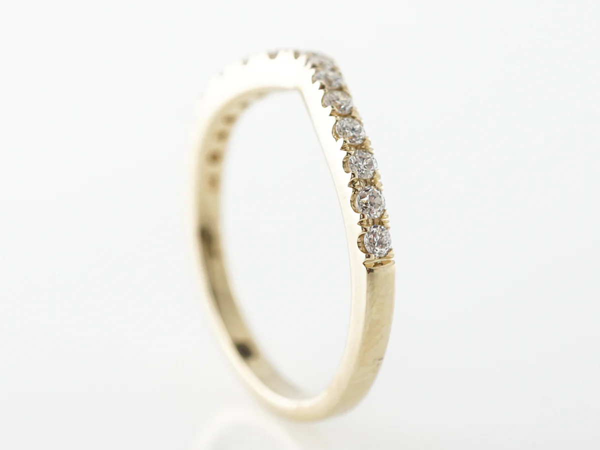 Gently Curved Diamond Band in 14k Yellow Gold - Image 4