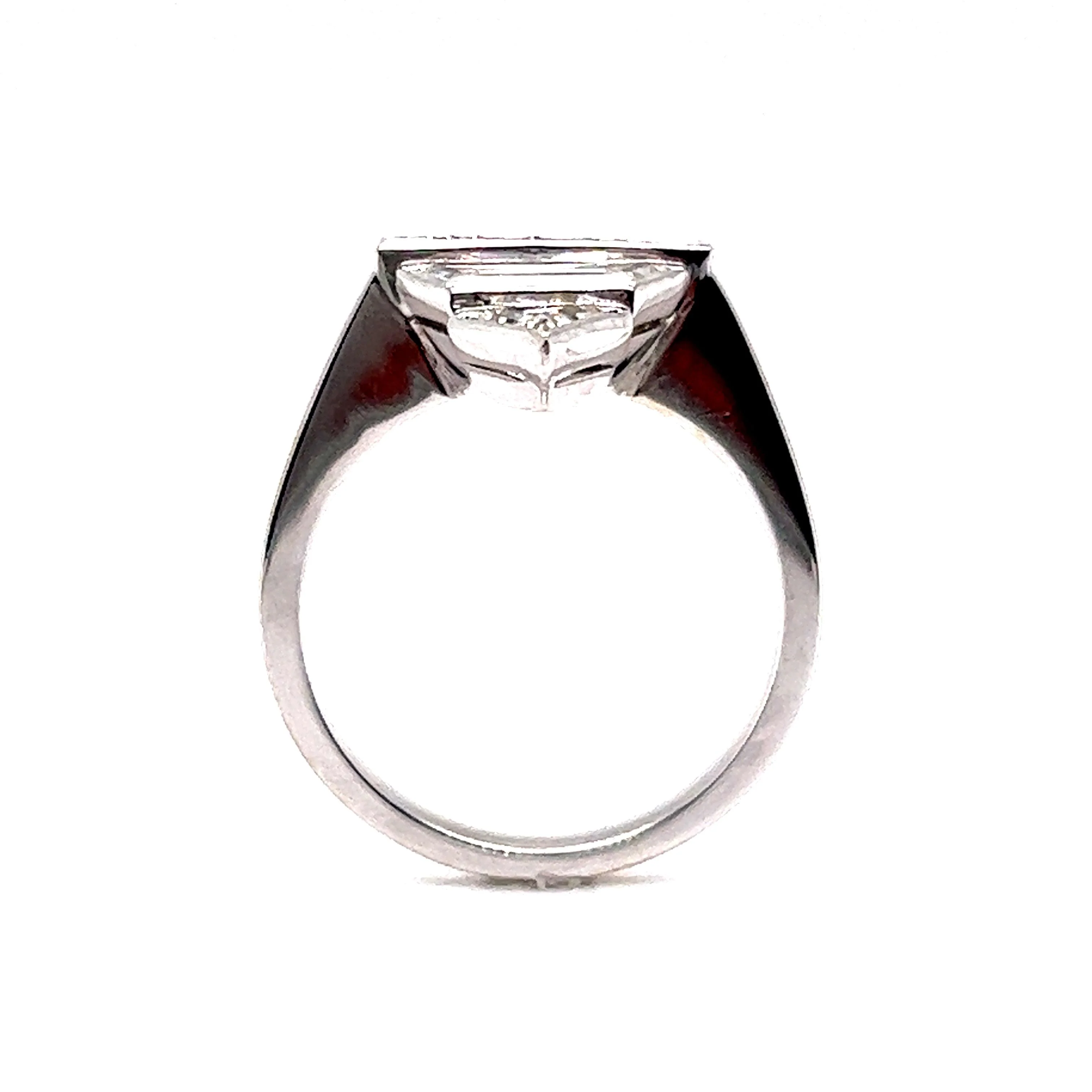 Geometric Bezel Set Diamond Cocktail Ring in Platinum - Image 4