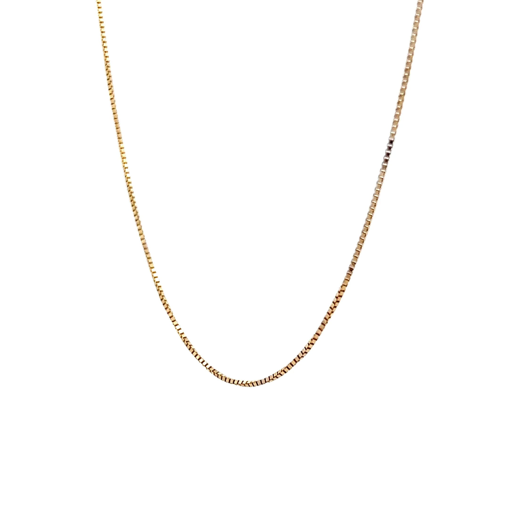 Geometric Box Link Chain Necklace 14k Yellow Gold - Image 2
