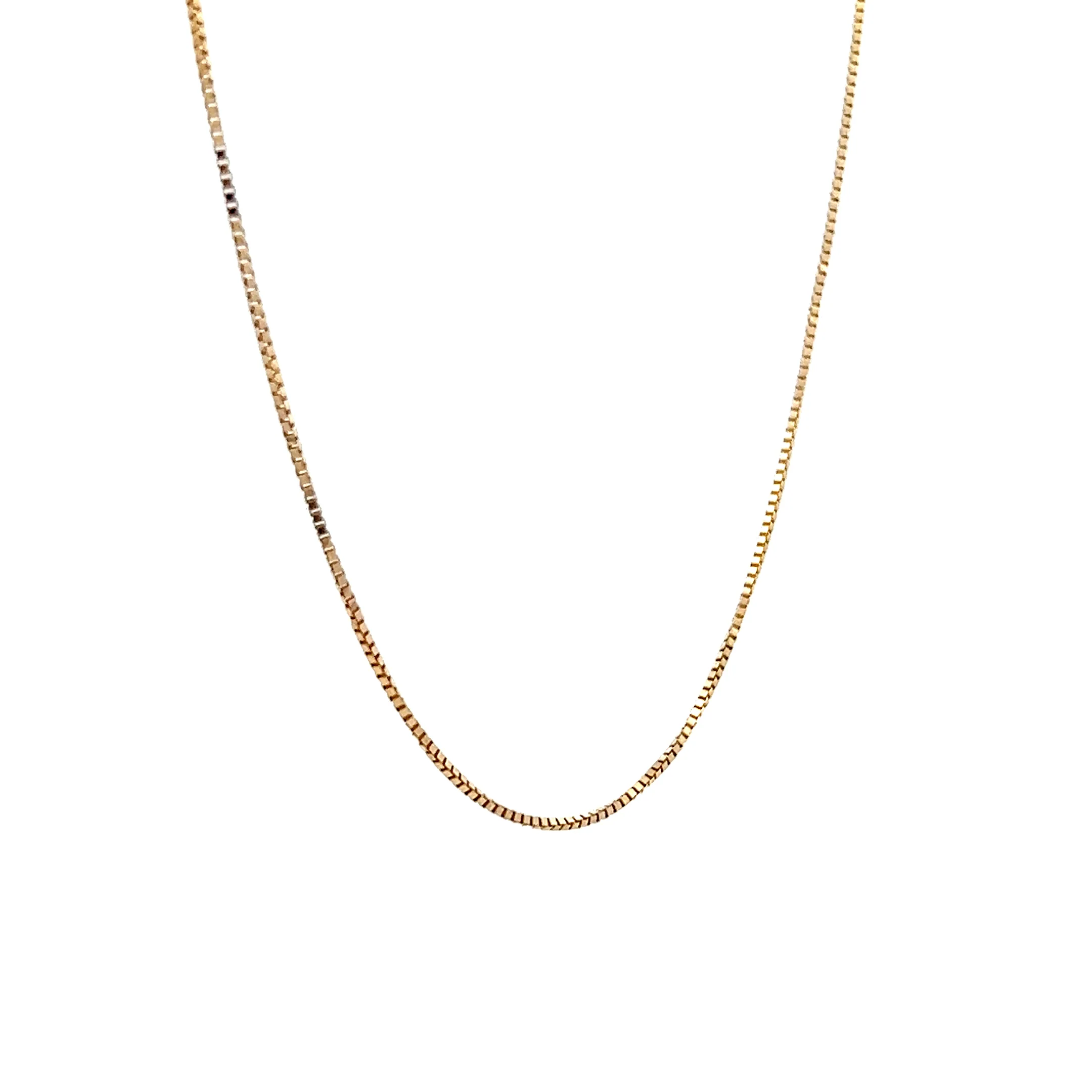 Geometric Box Link Chain Necklace 14k Yellow Gold - Image 3