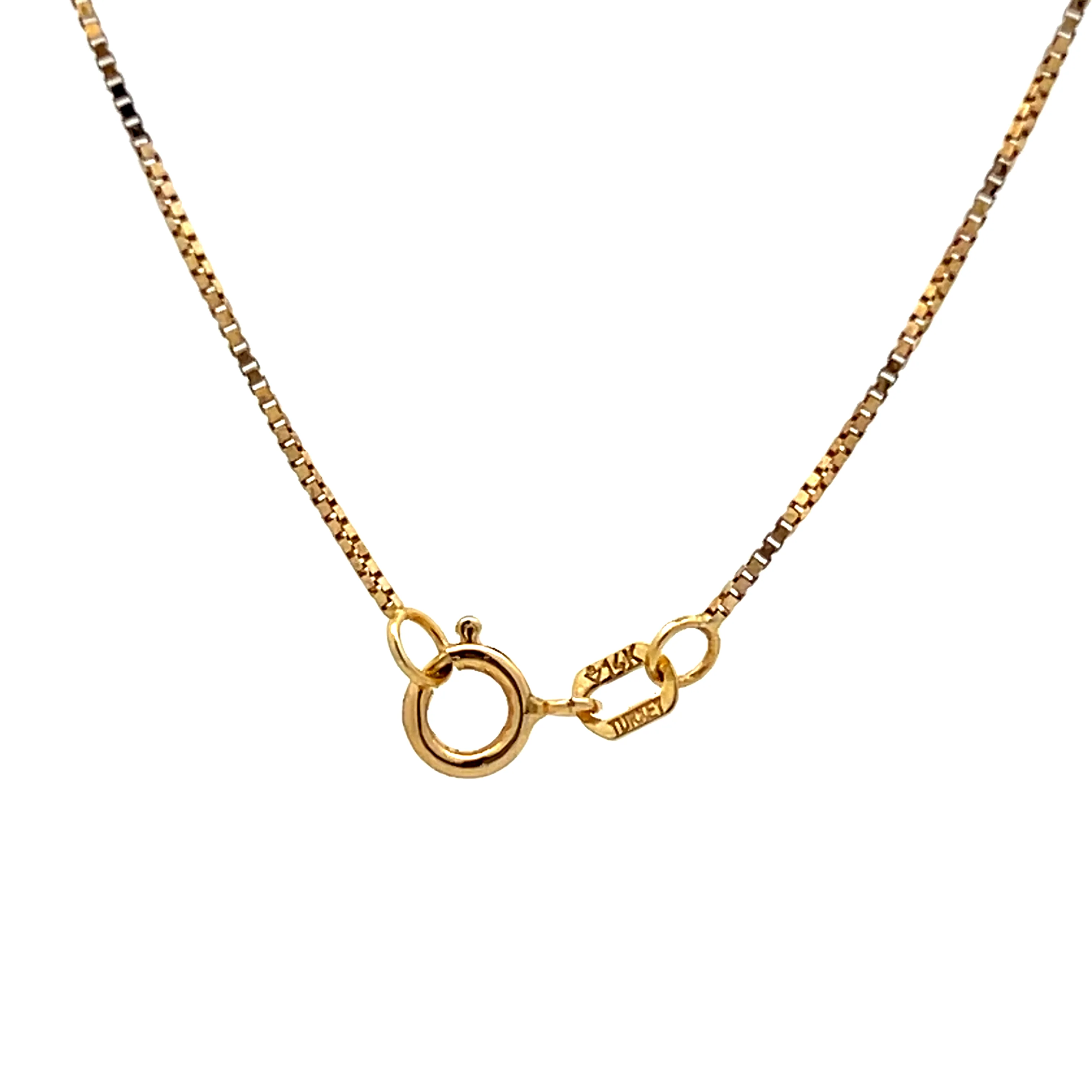 Geometric Box Link Chain Necklace 14k Yellow Gold - Image 4