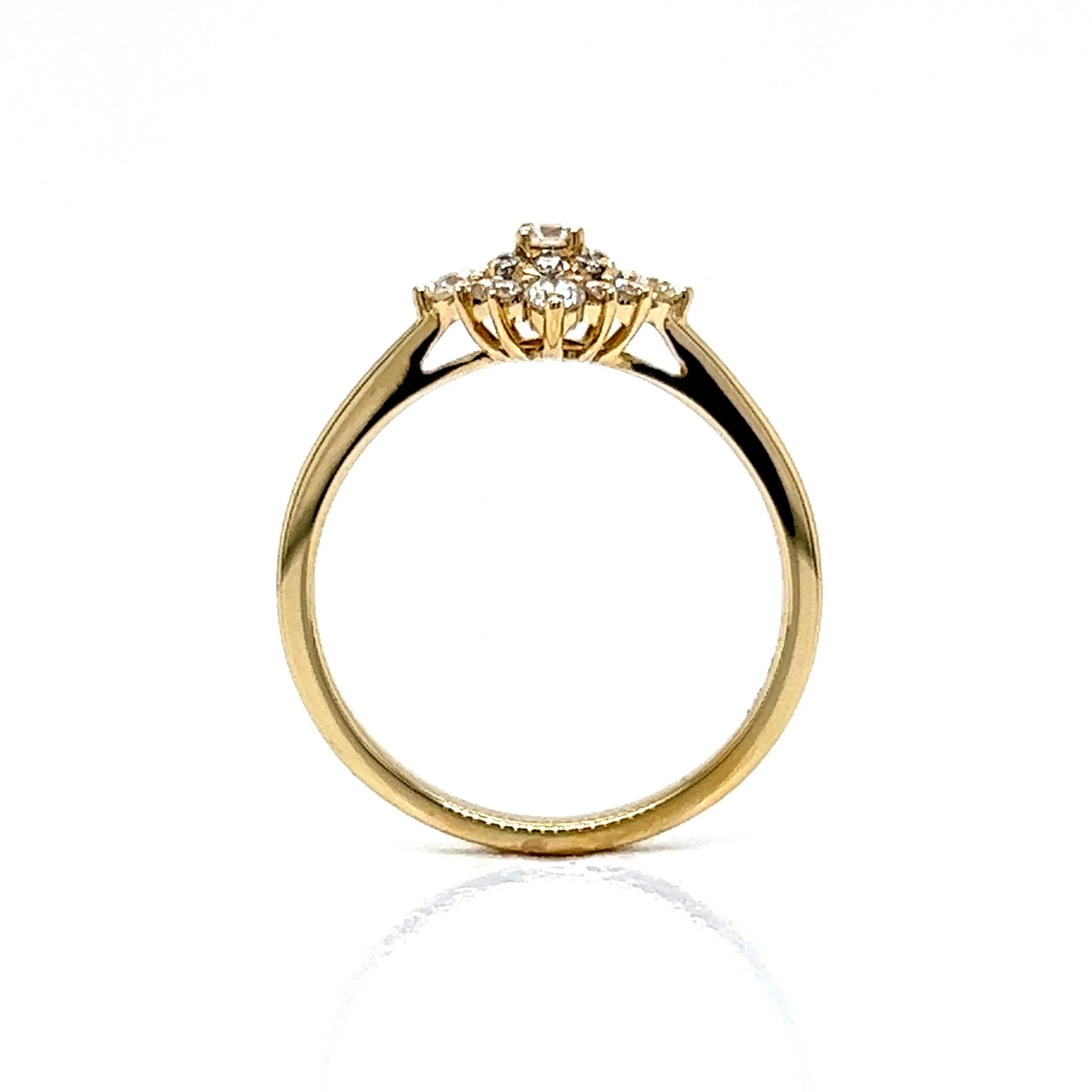 Geometric Diamond Cluster Ring in 14k Yellow Gold - Image 4