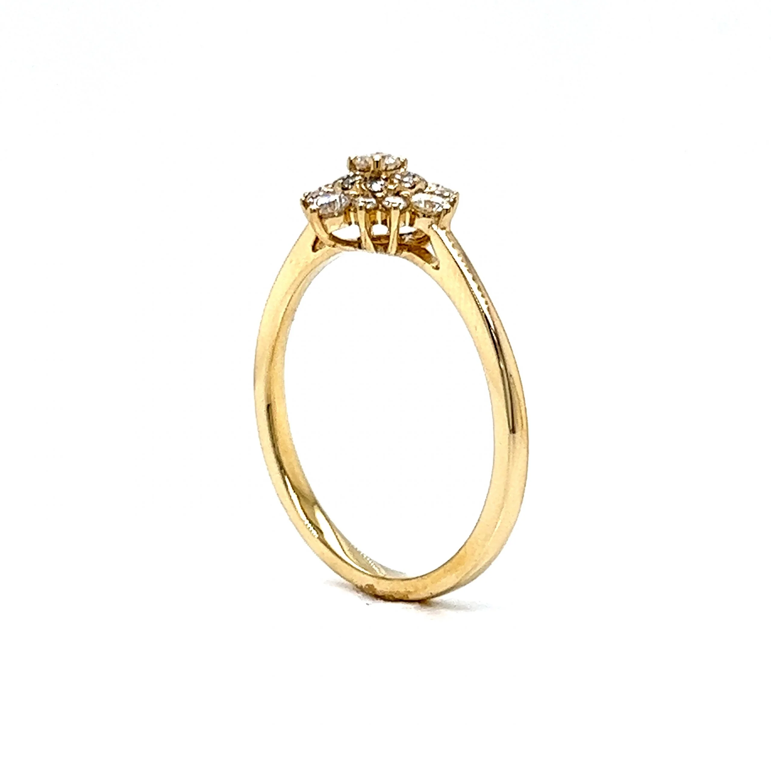 Geometric Diamond Cluster Ring in 14k Yellow Gold - Image 5